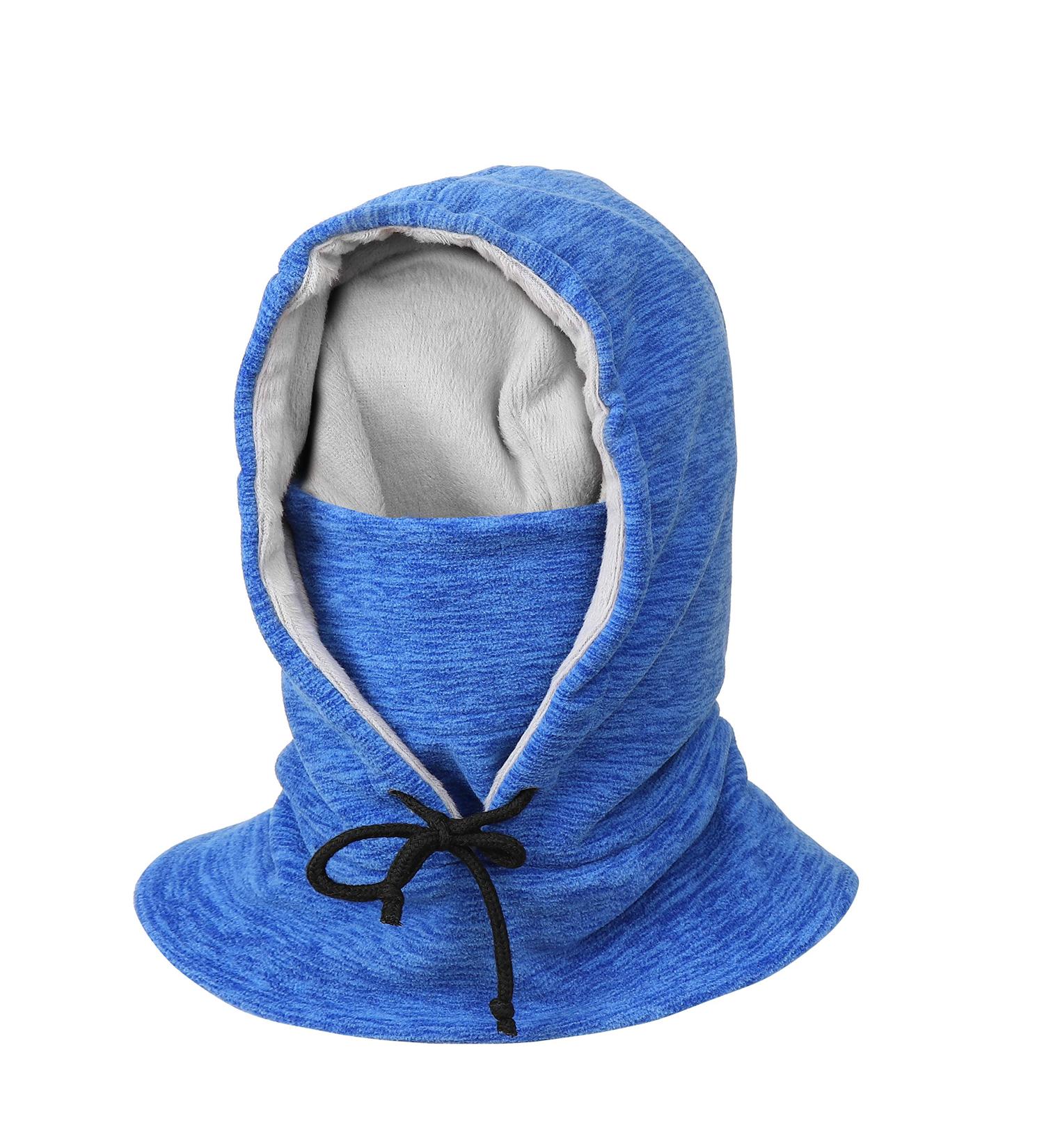 Yr.lover Winter Storm Hood - Thick Fleece Thermo Sport Ski Mask for Cold Weather | Unisex Windproof Neck Protection Hat in Blue - Buy Online on GoSupps.com
