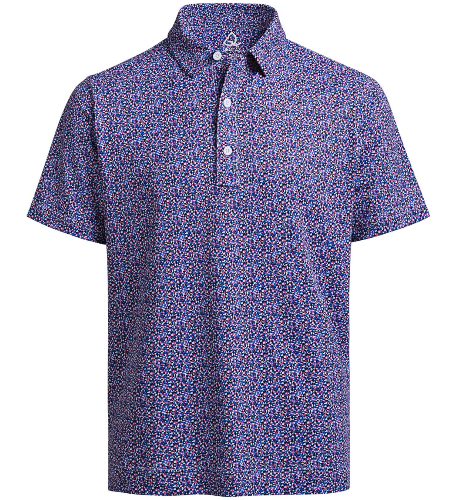 DEOLAX Men's Purple Polka Dot Polo Shirt - Classic Fit Breathable Athletic Golf Shirt | X-Large - Buy Online on GoSupps.com