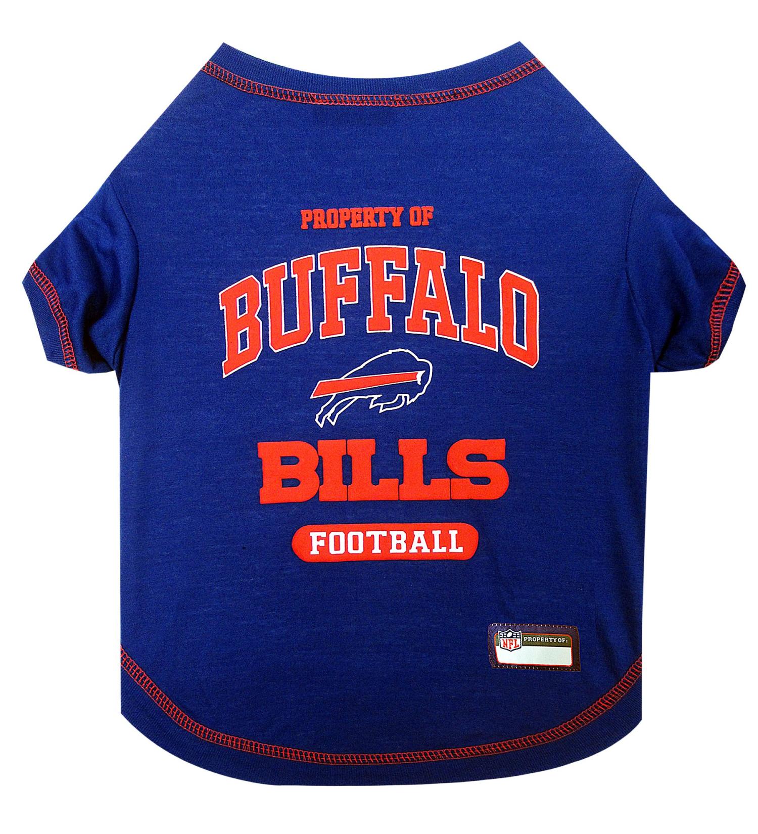 NFL T-SHIRT - DOG TEE SHIRT - Football DOGS & CATS SHIRT - Durable SPORTS PET TEE - 5 Sizes in 32 NFL TEAMS - NFL PET OUTFIT UGLY TEE SHIRTS & Team color Tee Shirts Cool, Busy Dog Shirt NFL Pet Tee Shirt Large Buffalo Bills
