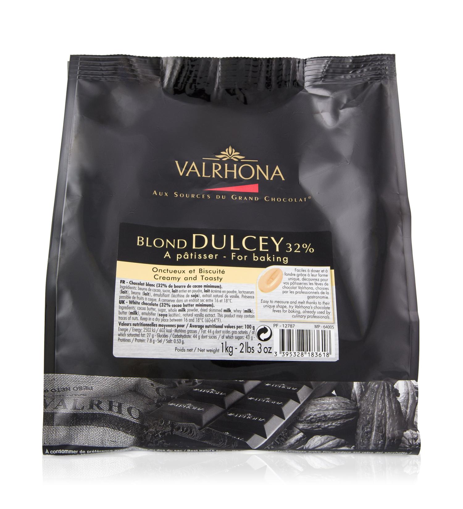 Valrhona - Dulcey Blonde Chocolate Beans 32% For Baking 1 kg - Buy Online on GoSupps.com