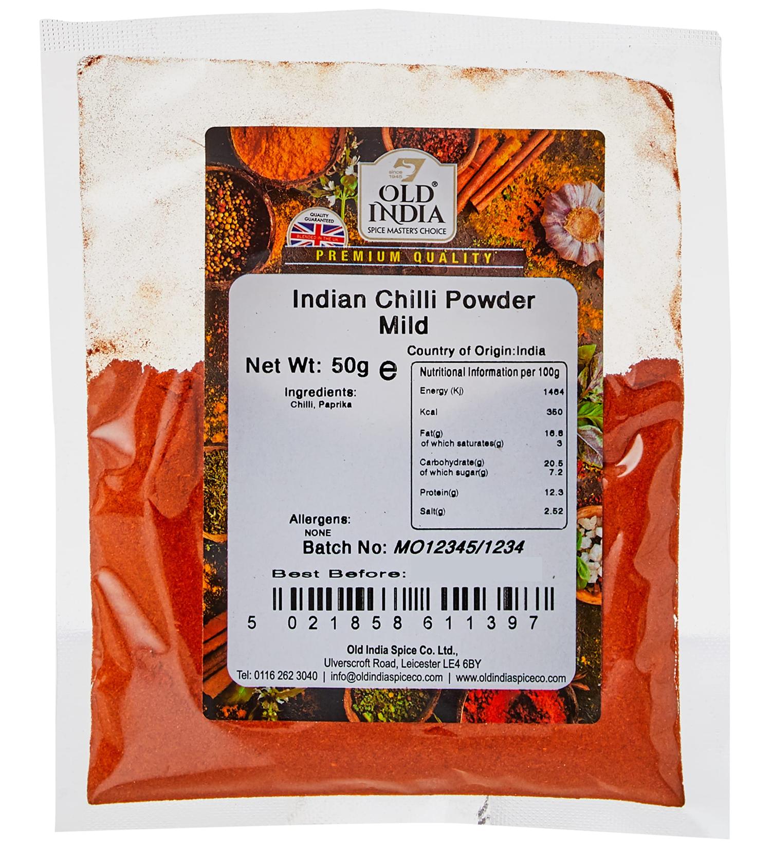 Old India Indian Mild Chilli Powder 50g - Authentic Spice Blend - Buy Online on GoSupps.com
