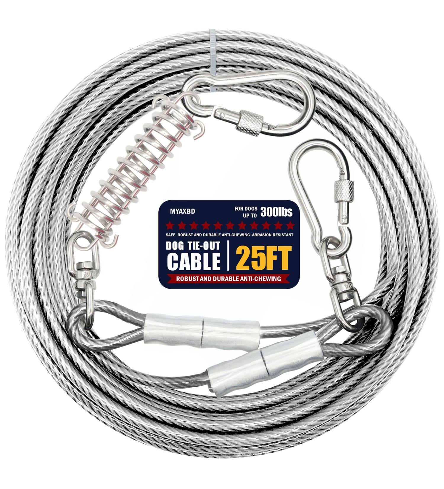 Myaxbd 25ft Dog Leash - Durable 7.6m Outdoor Leash with Shock-Damping Spring for Medium & Large Dogs - Perfect for Training Camping & Courtyards - Buy Online on GoSupps.com