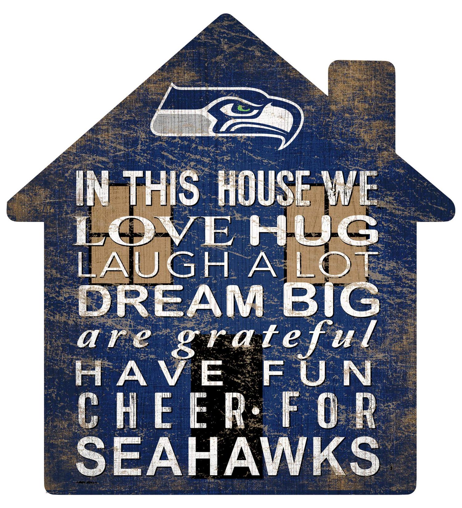 Fan Creations NFL Seattle Seahawks Unisex Seattle Seahawks House Sign, Team Color, 12 inch