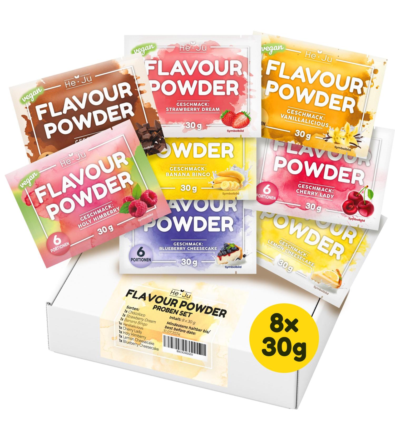 HE-JU Taste Powder Rehearsals Set - 8x30g | Versatile Flavor Varieties & Sweeteners for Food & Drinks | International Shipping - Buy Online on GoSupps.com