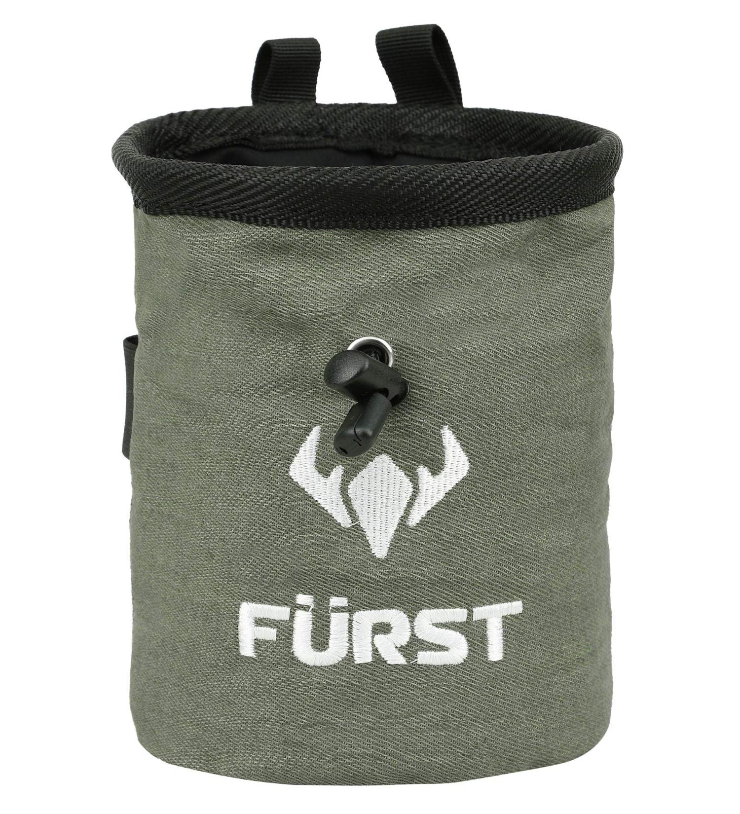 FURST Denim Chalk Bag with Zippered Pocket and Brush Loop - Light Green | Ideal for Rock Climbing, Bouldering, Gym, Crossfit, Lifting - Buy Online on GoSupps.com