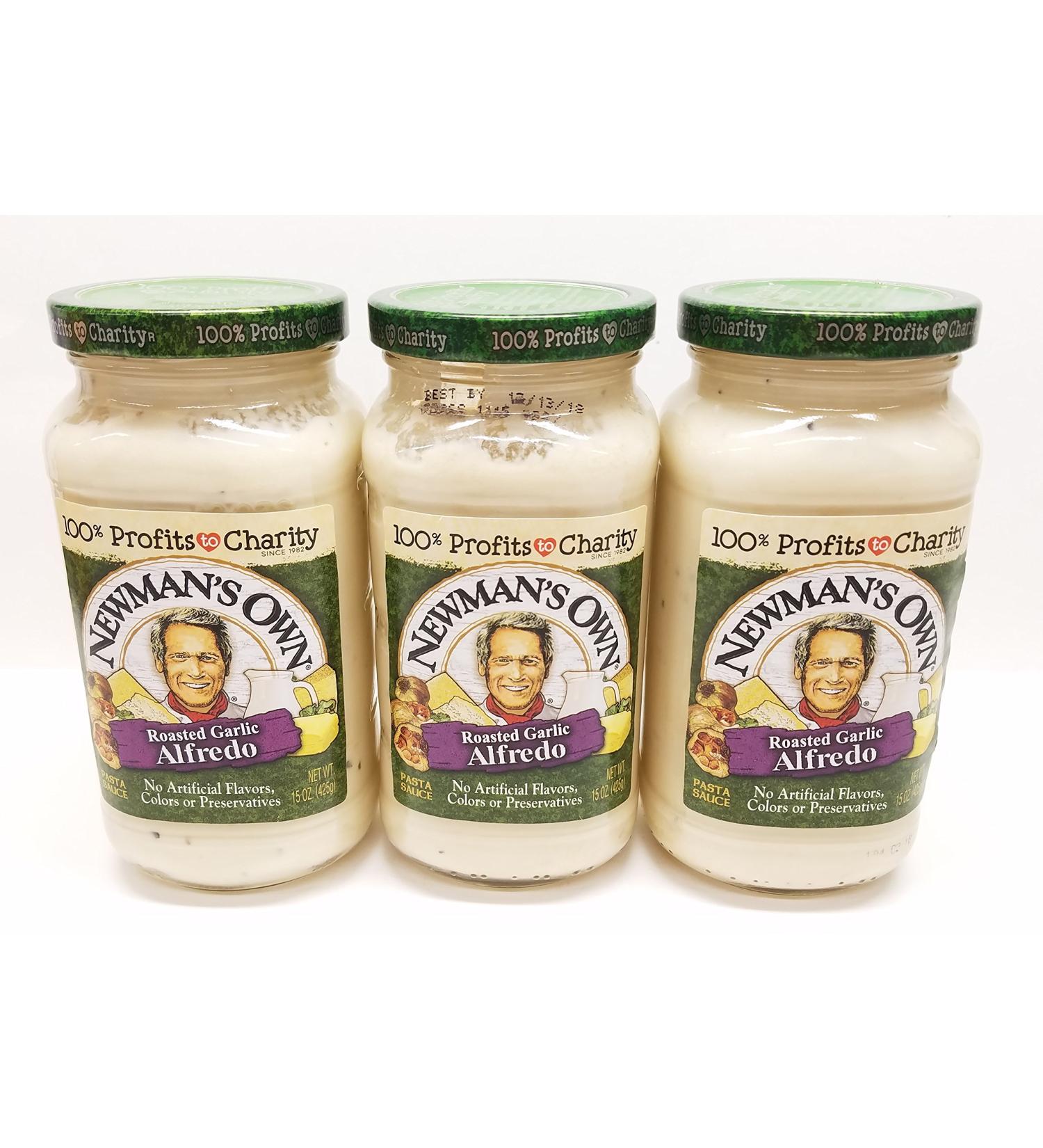 Newman's Own Roasted Garlic Alfredo Sauce 15 oz - Pack of 3 - Buy Online on GoSupps.com