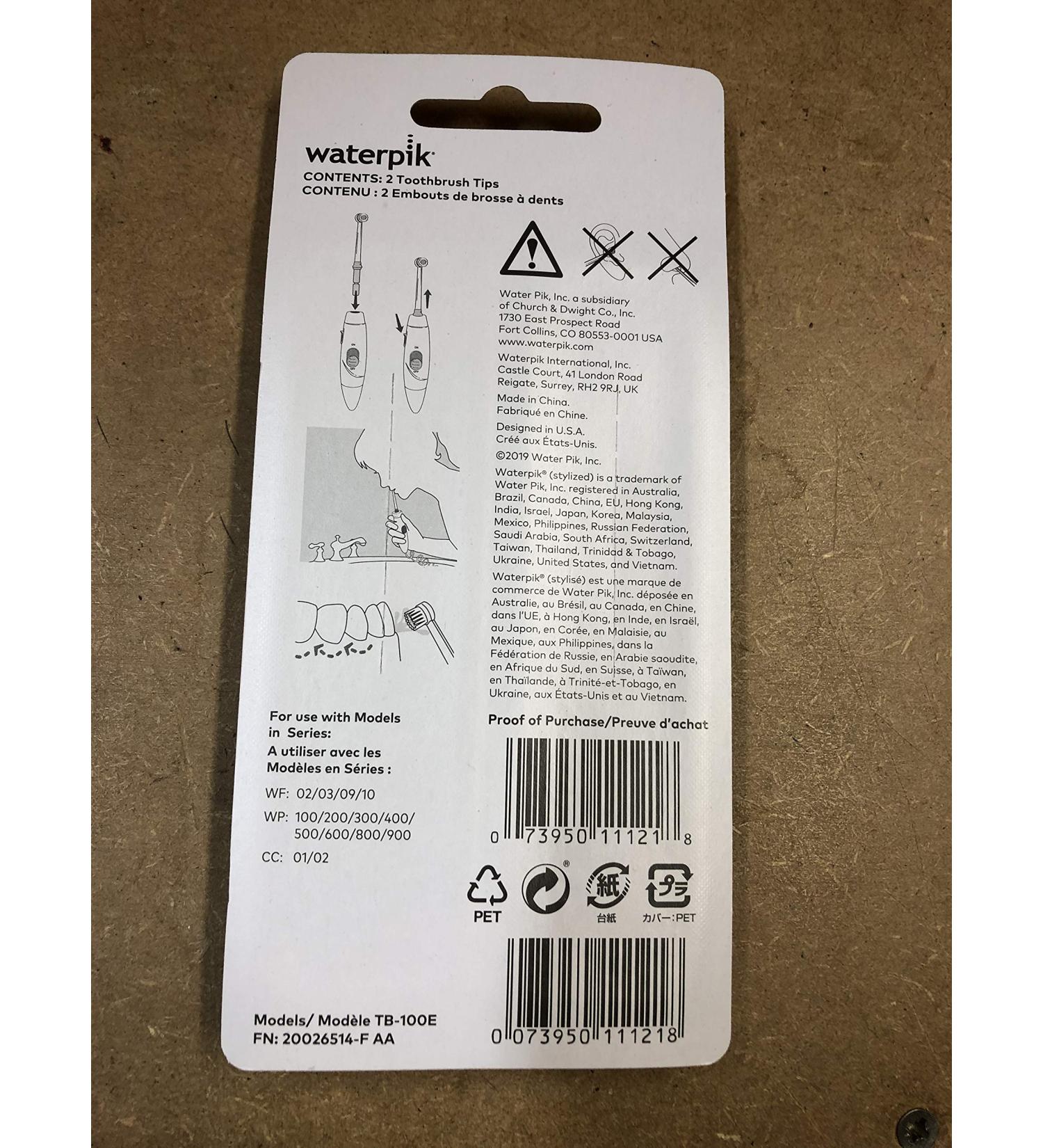 Waterpik Dental Water Jet Toothbrush Replacement Tips - Pack of 2 - Buy Online on GoSupps.com