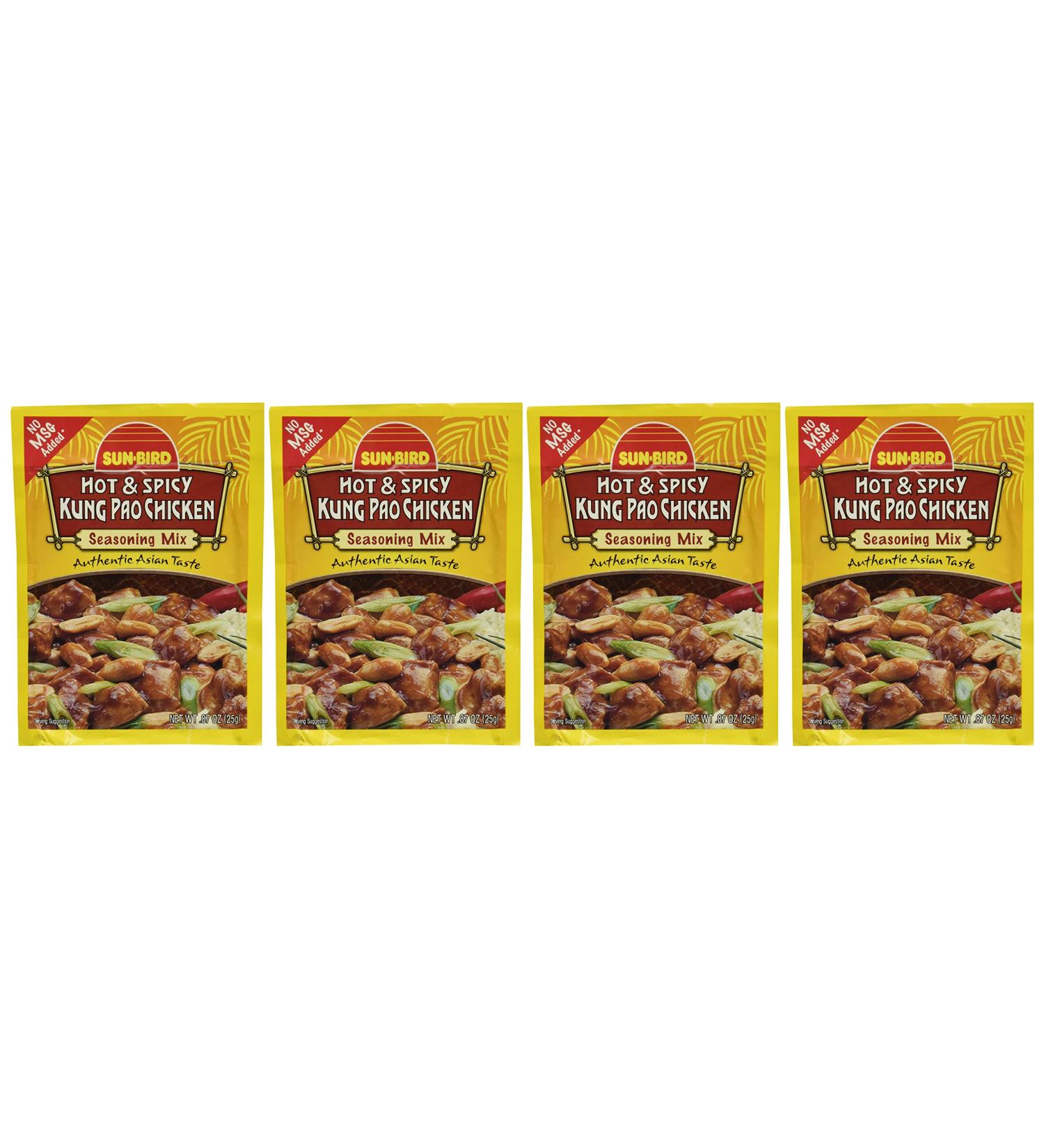 Sun-Bird Hot & Spicy Kung Pao Chicken Seasoning Mix .87oz (4-pack) - Buy Online on GoSupps.com