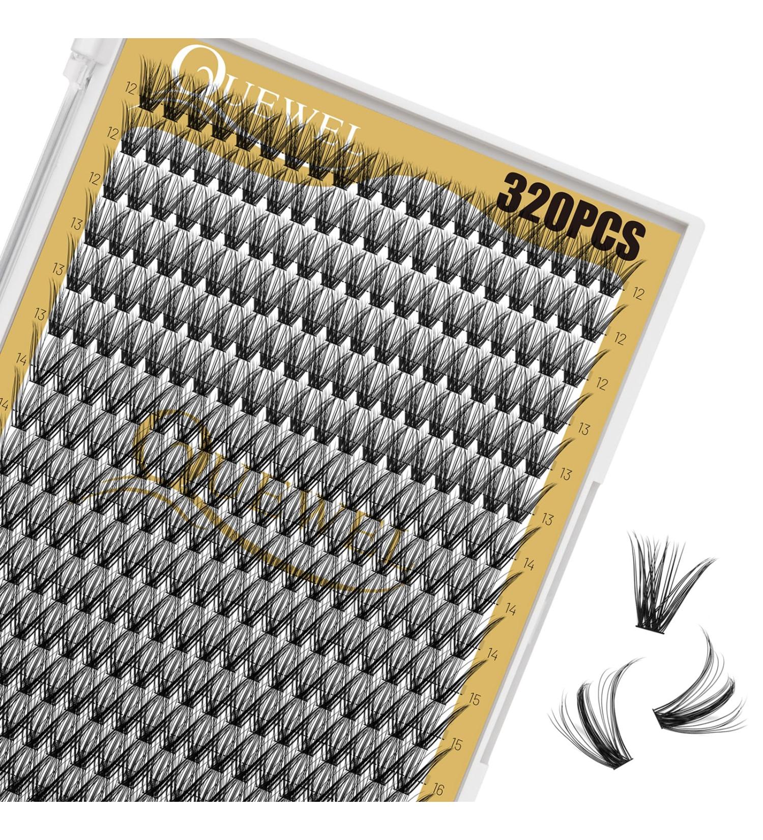 Buy 320 Stk Individual Eyelashes for Makeup - 40D 0.07D Curl Mix 12-18mm | Reusable Artificial Cluster Lashes - Buy Online on GoSupps.com