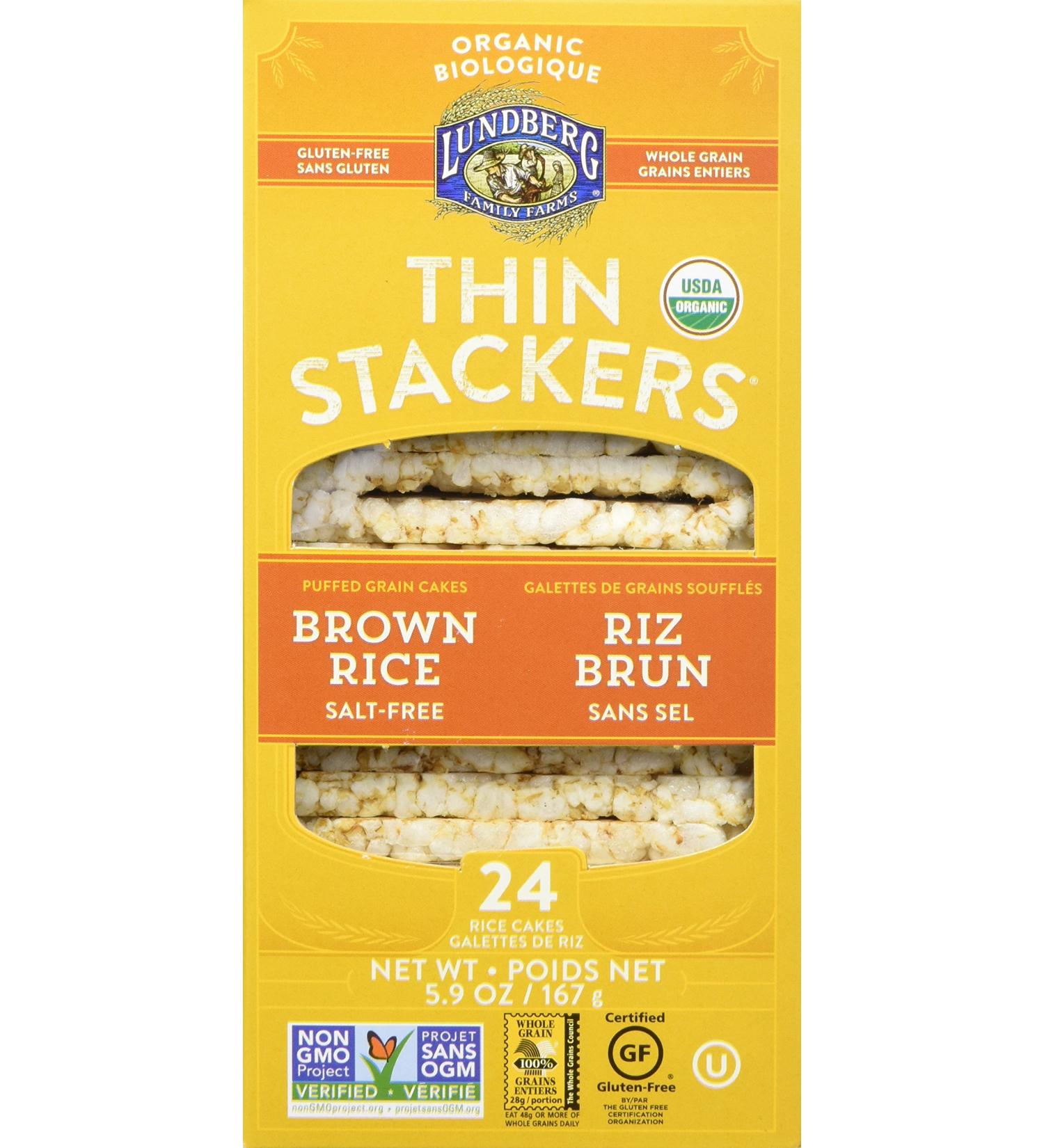 Lundberg Thin Stackers Brown Rice Salt Free (Pack of 6) 1.1 Kilogram - Buy Online on GoSupps.com