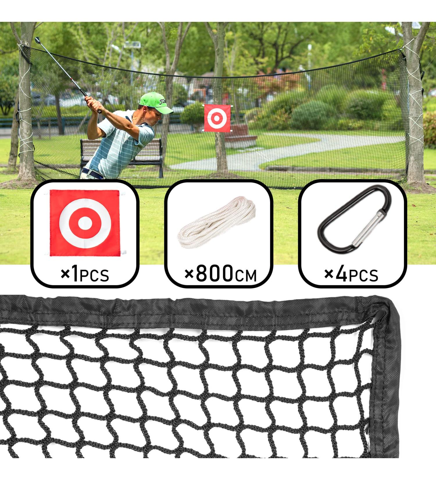 Golf Practice Barrier Net - Heavy Duty Ball Containment Netting for Driving and Chipping - Available in Various Sizes 10X10ft, 10X15ft, 10X20ft, 15X15ft - Buy Online on GoSupps.com