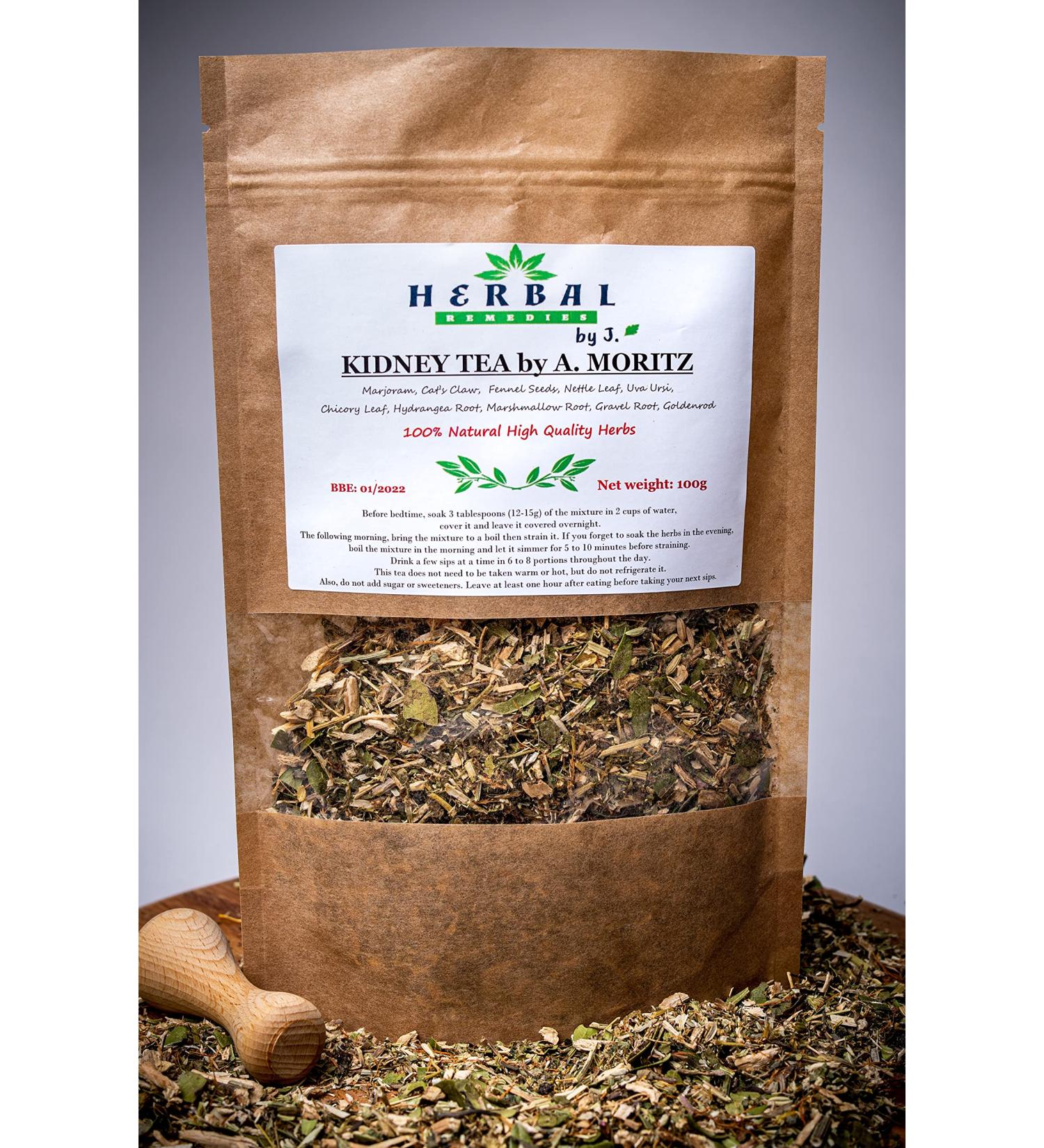 Kidney Tea UTI Urinary Detox Support - Herbal Remedies by J. - Stones Relief Infection Treatment - 100g Loose Formula - Buy Online on GoSupps.com
