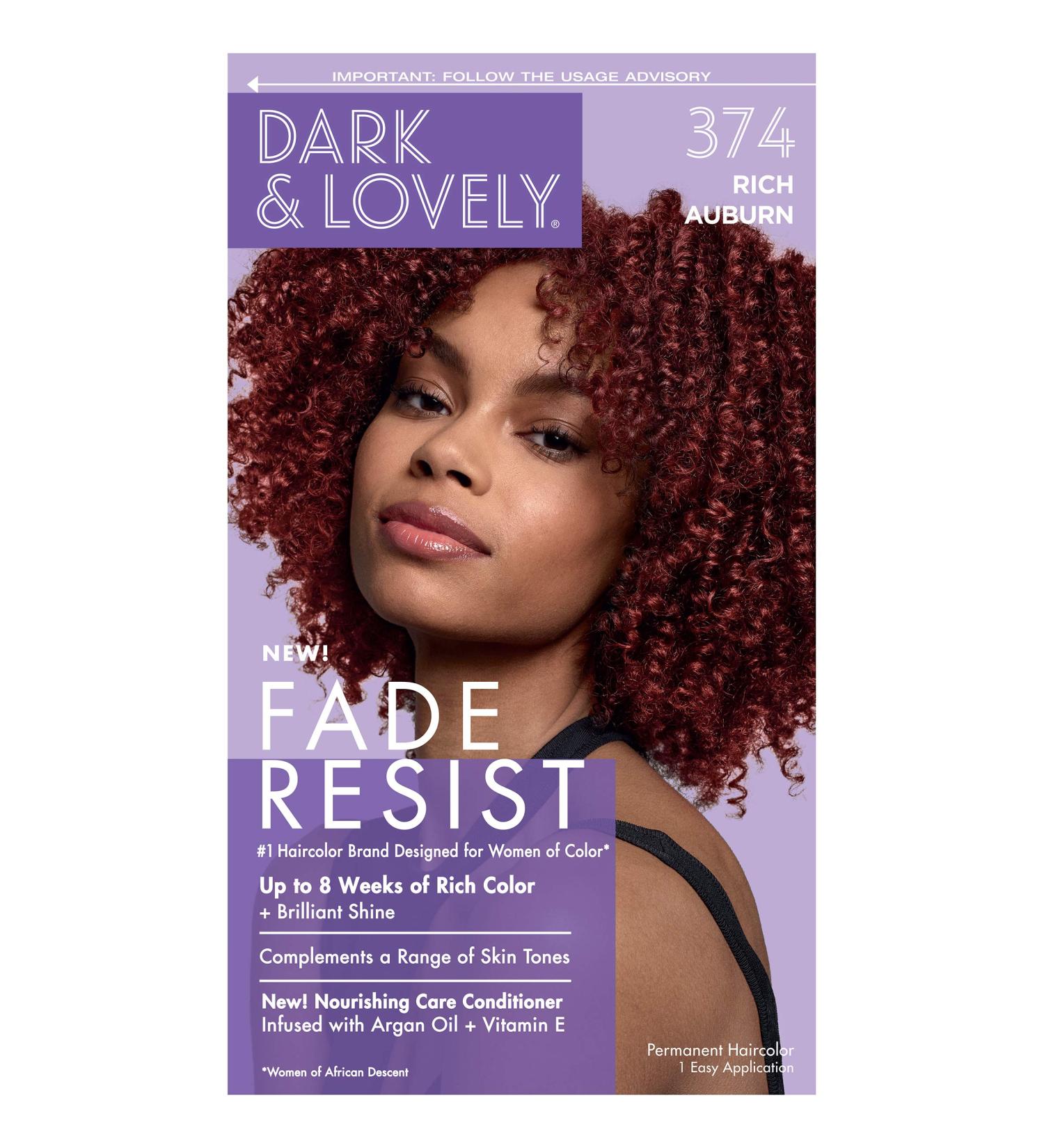 Dark and Lovely Fade Resist Rich Conditioning Hair Color - Rich Auburn 374 - 1 Count - Buy Online on GoSupps.com