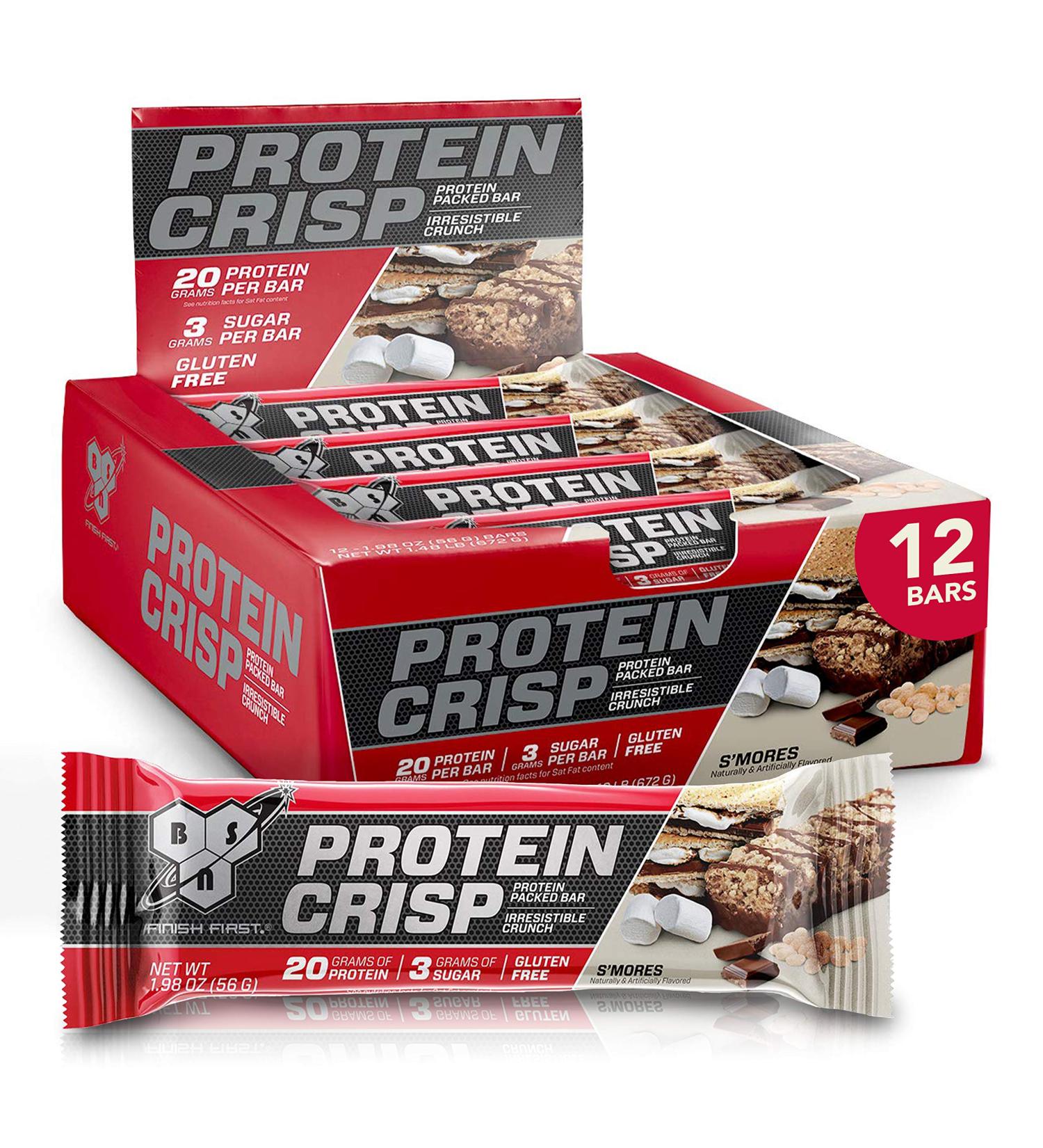 Buy BSN Syntha-6 Protein Crisp Bars - S'mores Flavor - 12 Count | High Protein Snack - Buy Online on GoSupps.com