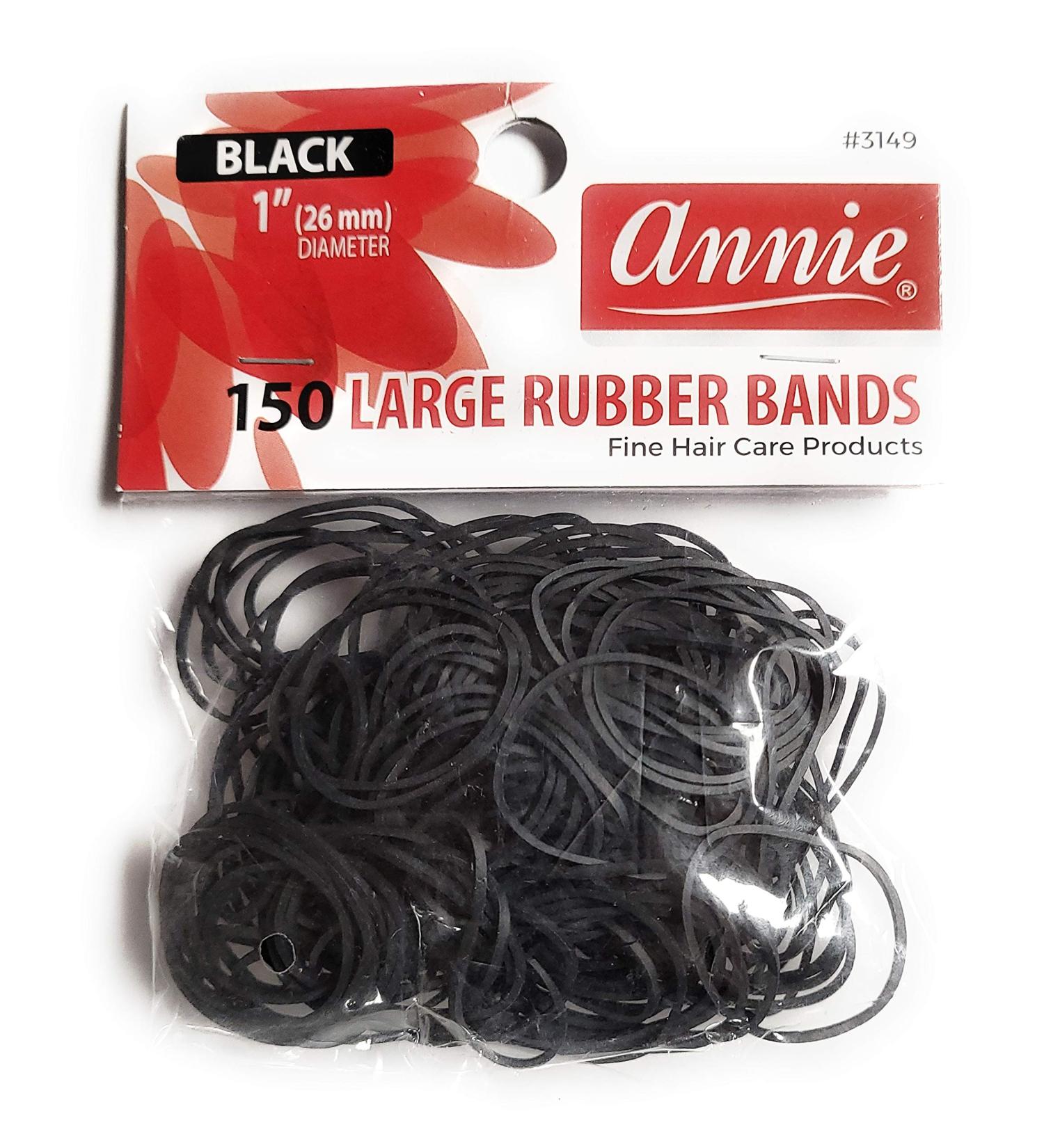 ANNIE 150 RUBBER BANDS 3149 LARGE SIZE BLACK
