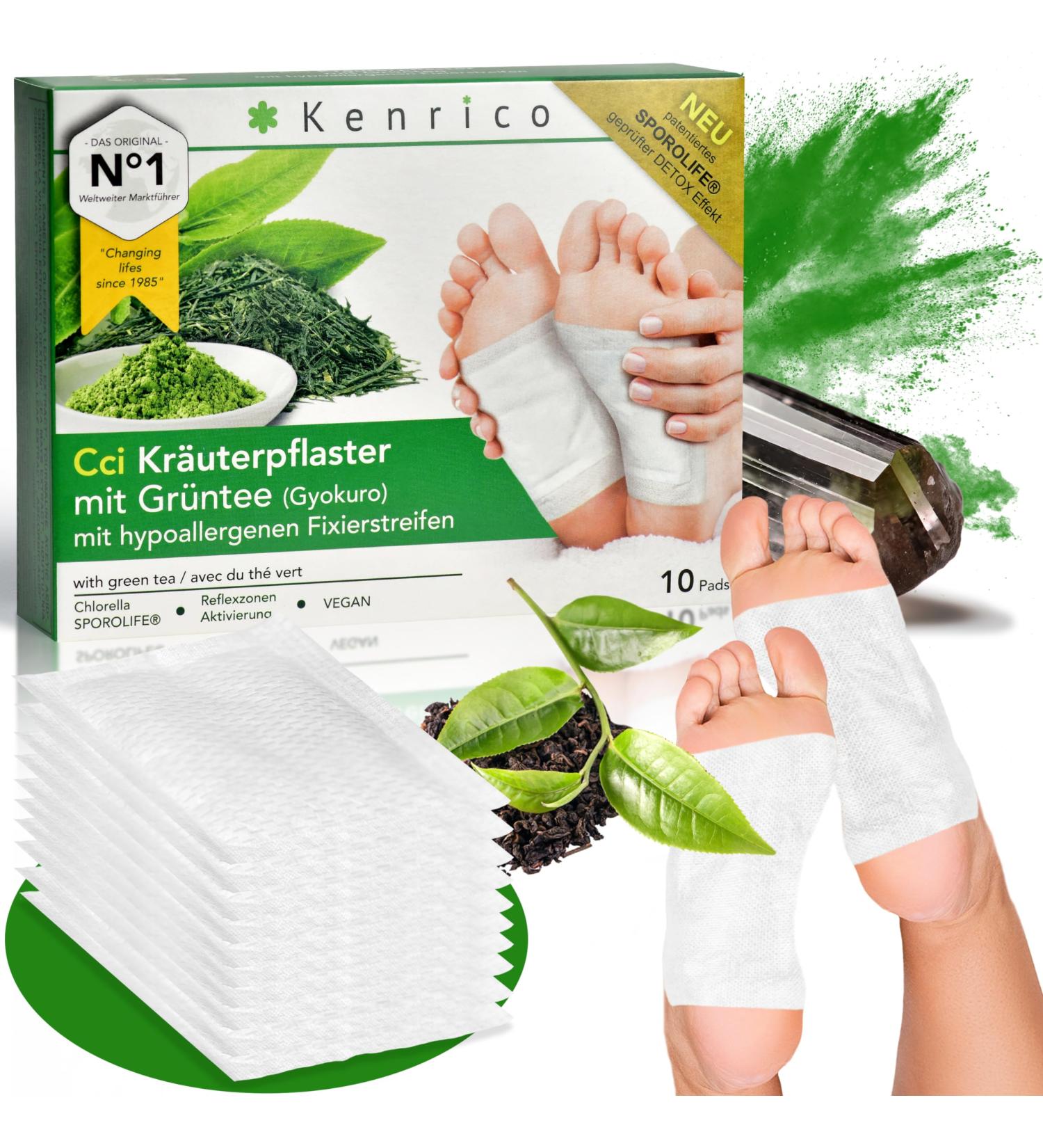 Kenrico CCI Herbal Pavement with Green Tea (Gyokuro) - 100% Vegan Detox Foot Pads for Body Detoxification & Cleanse - Buy Online on GoSupps.com