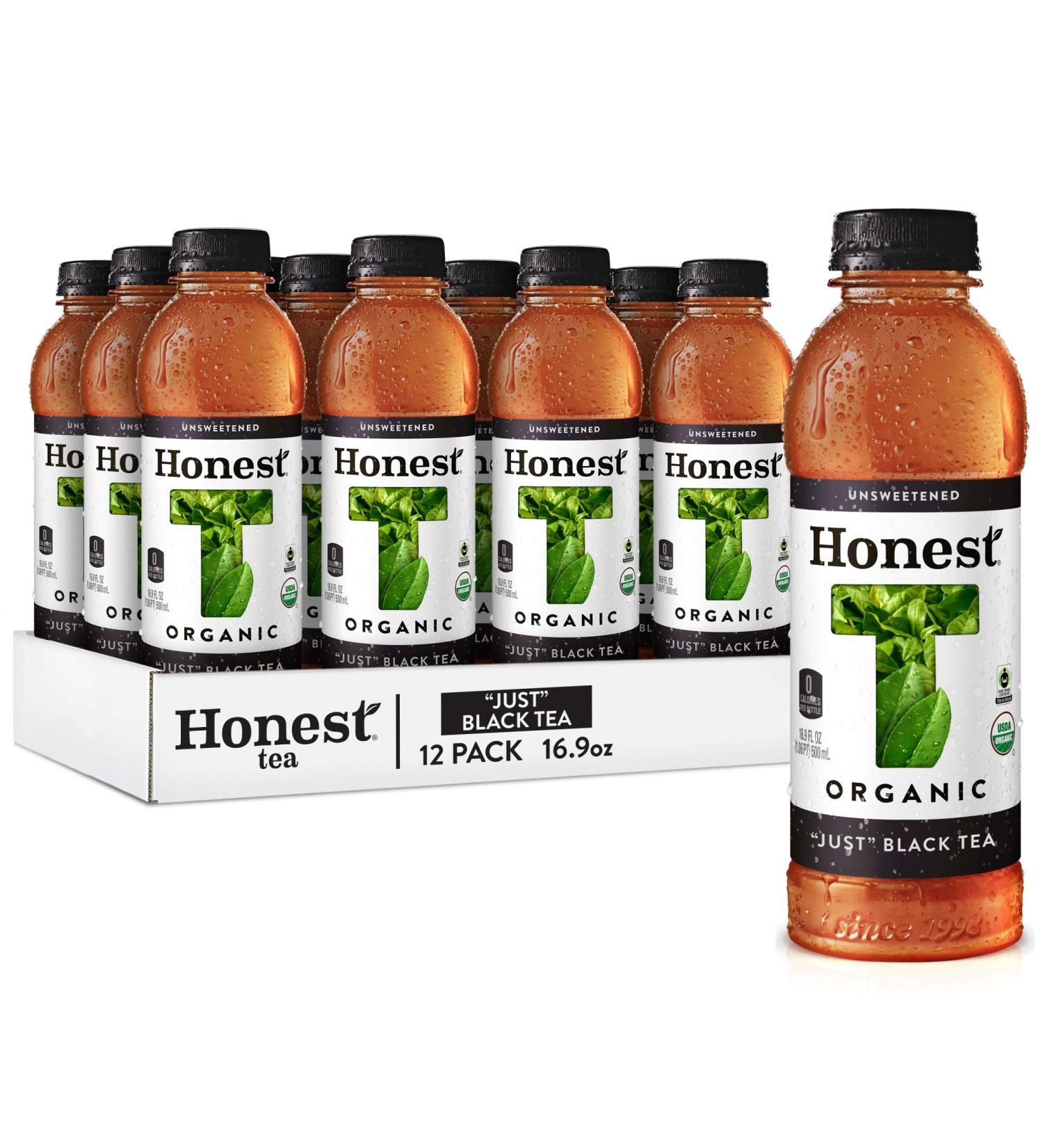 Honest Tea Organic Fair Trade Just Black Tea 16.9 Fl Oz - Pack of 12 - Buy Online on GoSupps.com