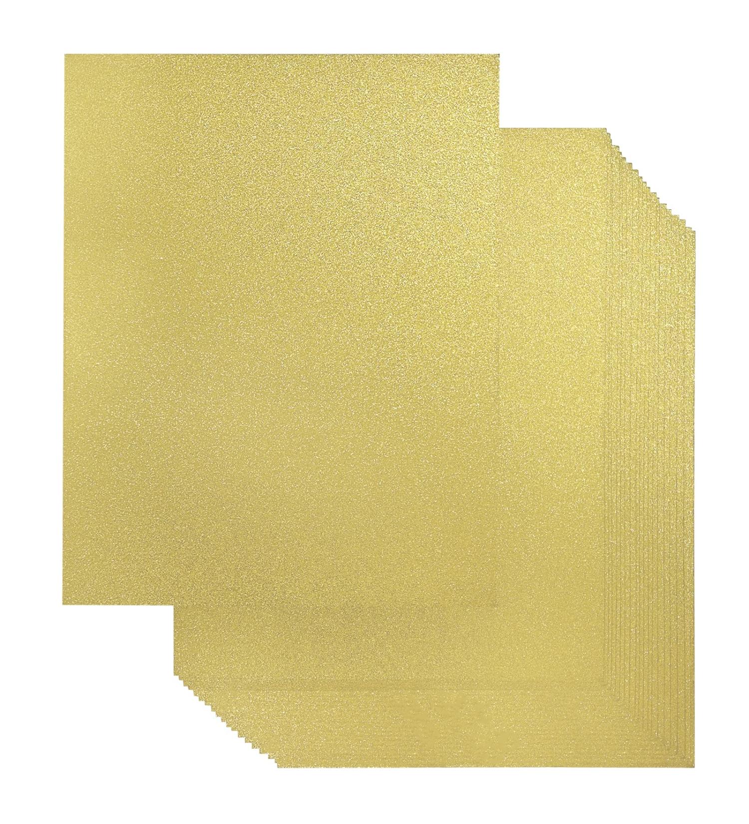 Gold Glitter Cardstock Paper - 20 Sheets, Double Sided, 250GSM - Perfect for Crafts, Cricut, DIY Projects - Buy Online on GoSupps.com