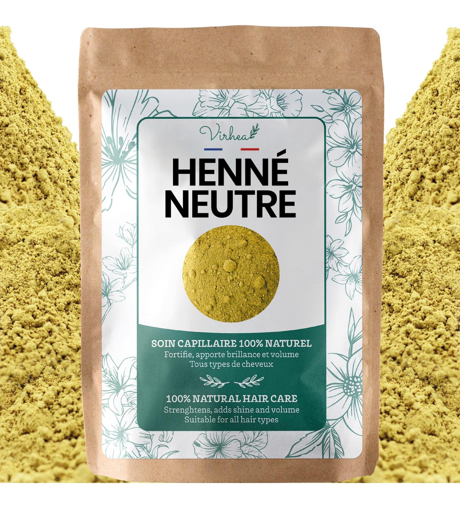  virhea Neutral Henna 500g (Colourless) Shiny and Strong Hair Anti-Lice and Anti-Dandruff Mask and Scrub for Body and Face 100% Natural - Buy Online on GoSupps.com