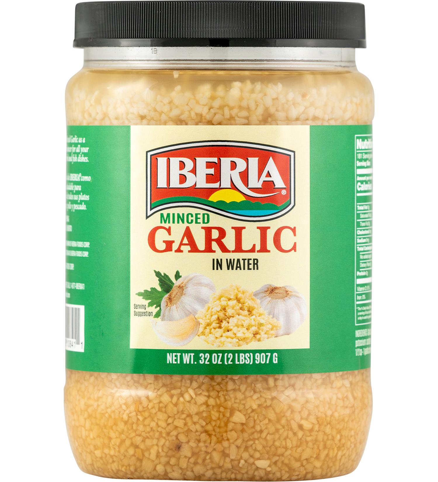 Iberia Minced Garlic 32 oz - Finely Chopped Garlic in Water - Buy Online on GoSupps.com