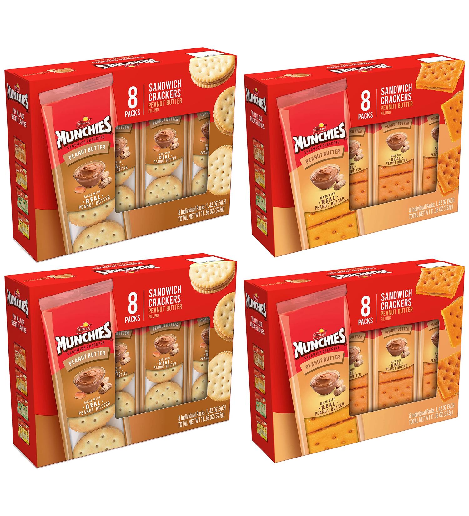 Munchies Sandwich Crackers Peanut Butter Variety Pack - 4 Count - Buy Online on GoSupps.com