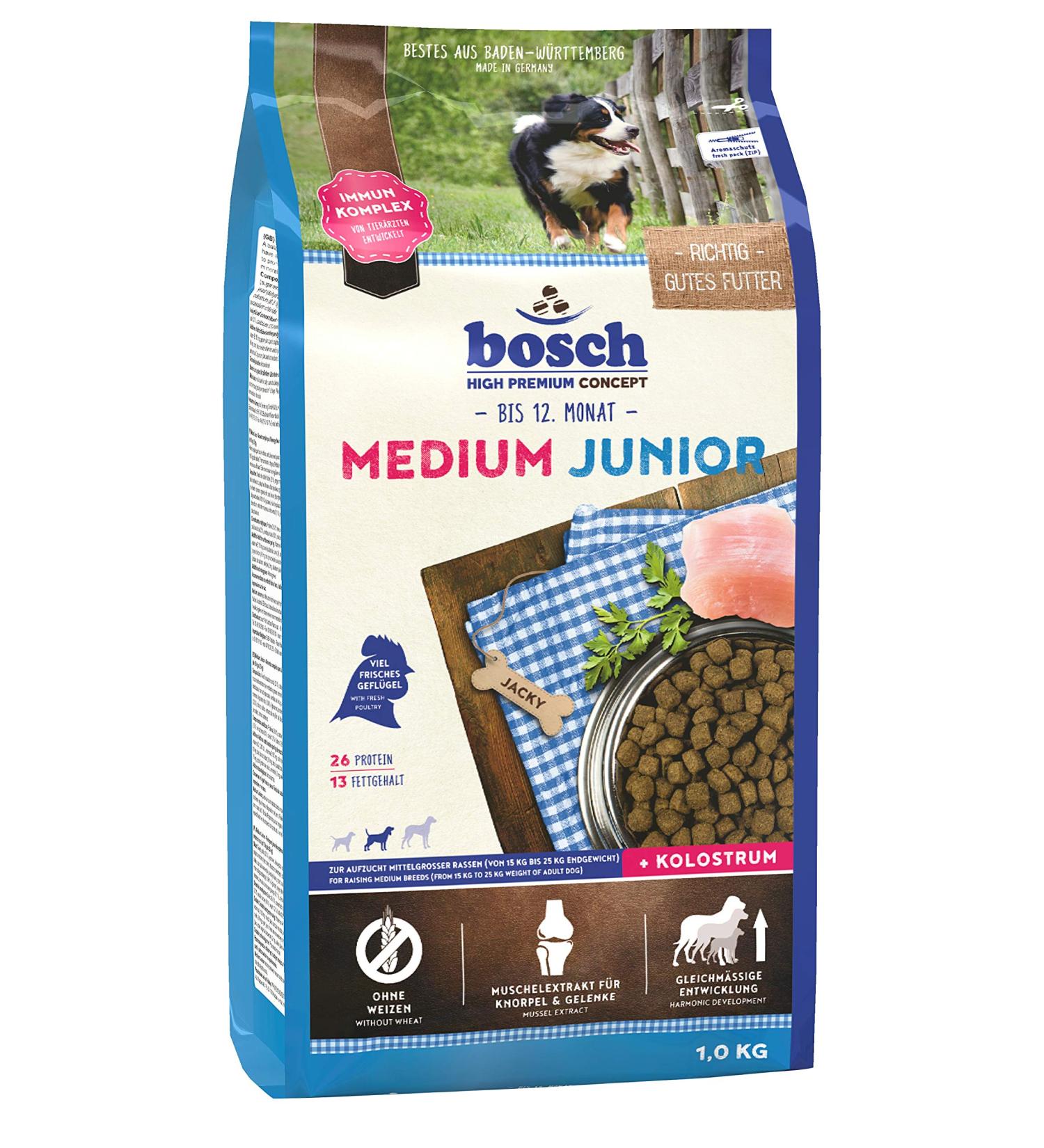 Bosch HPC Medium Junior Dry Dog Food | Ideal for Medium Breeds | 5 x 1 kg 200 g - Premium Quality International Shipping - Buy Online on GoSupps.com