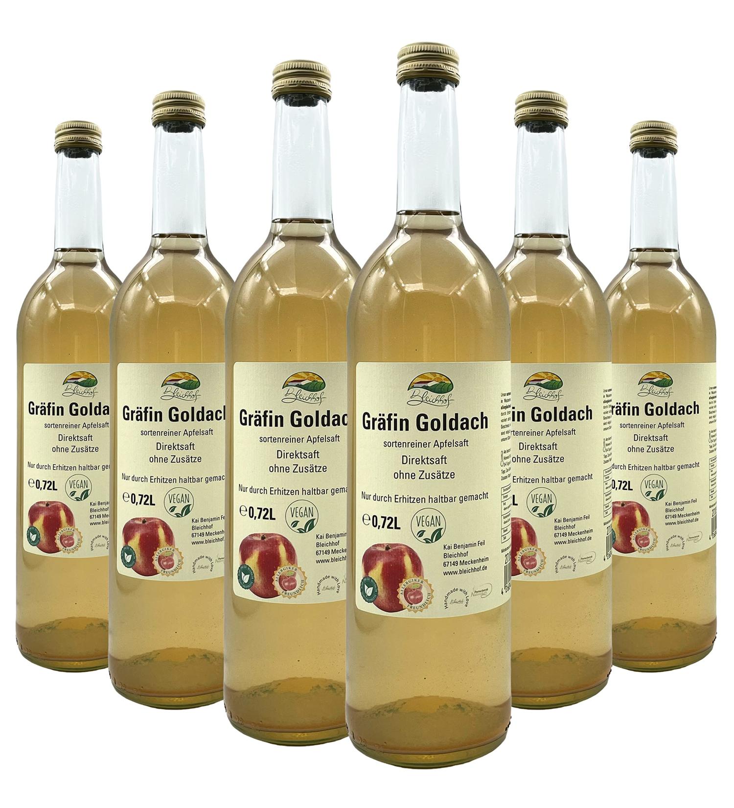  Bleichhof Bleichhof Goldach Countess Apple Juice - 100% Direct Juice Variety Hypoallergenic No Added Sugar Vegan Pack of 6 (6x0.72L) - Buy Online on GoSupps.com