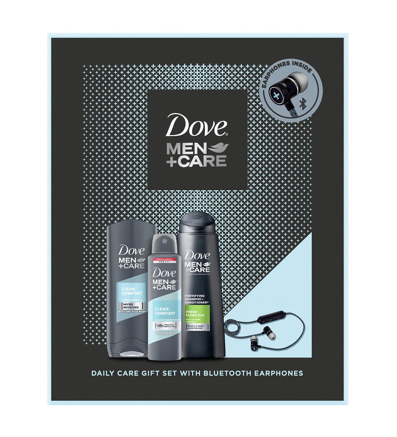 Dove Men + Care Daily Care and Wireless Bluetooth Headphones Gift for men Long Lasting Dove Deodorant For A Clean And Fresh Fragrance with Shower Gel