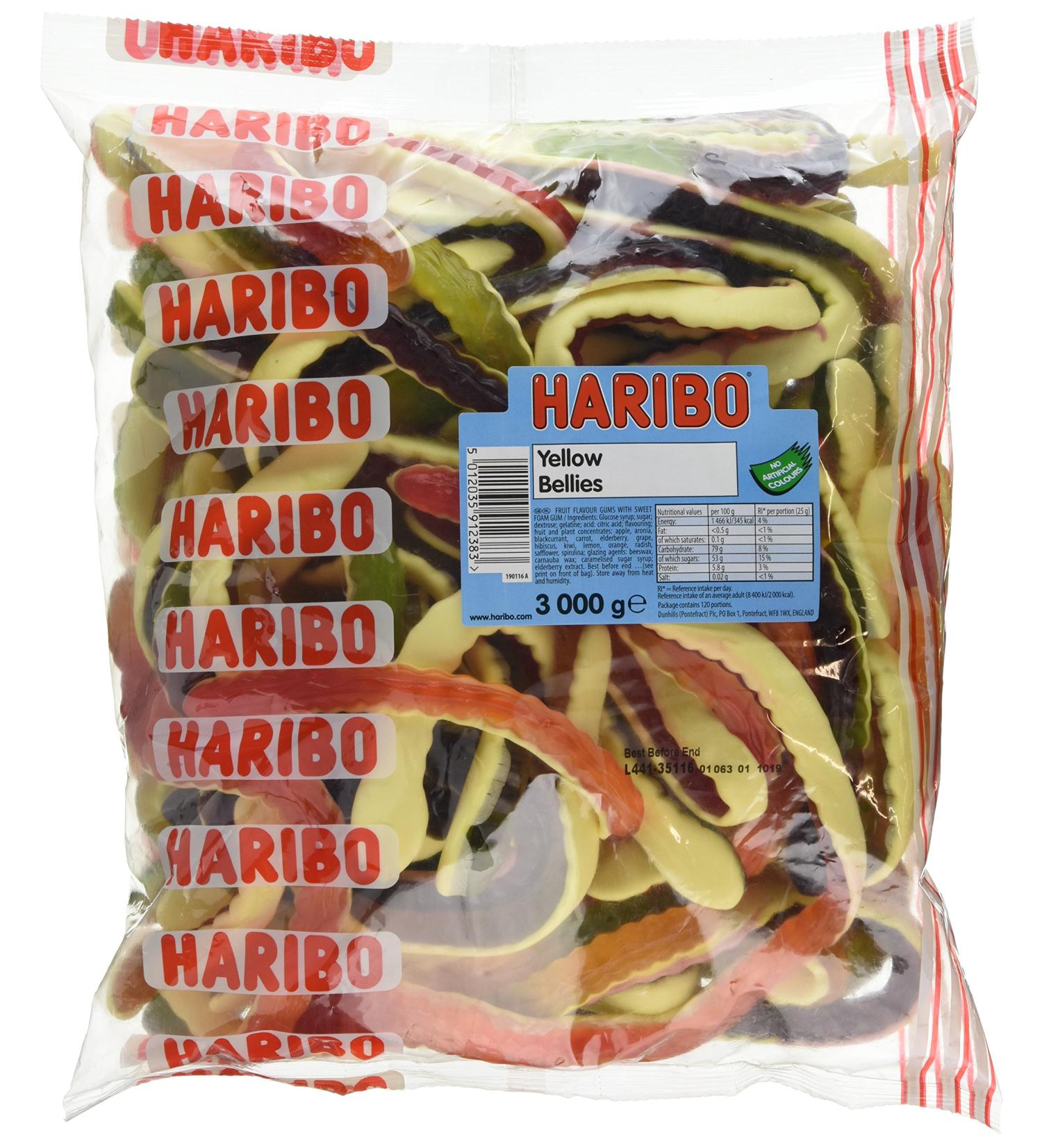 HARIBO Yellow Belly Giant Snakes Yellow Bellies Bulk Sweets 3kg Giant Snakes Single - Buy Online on GoSupps.com