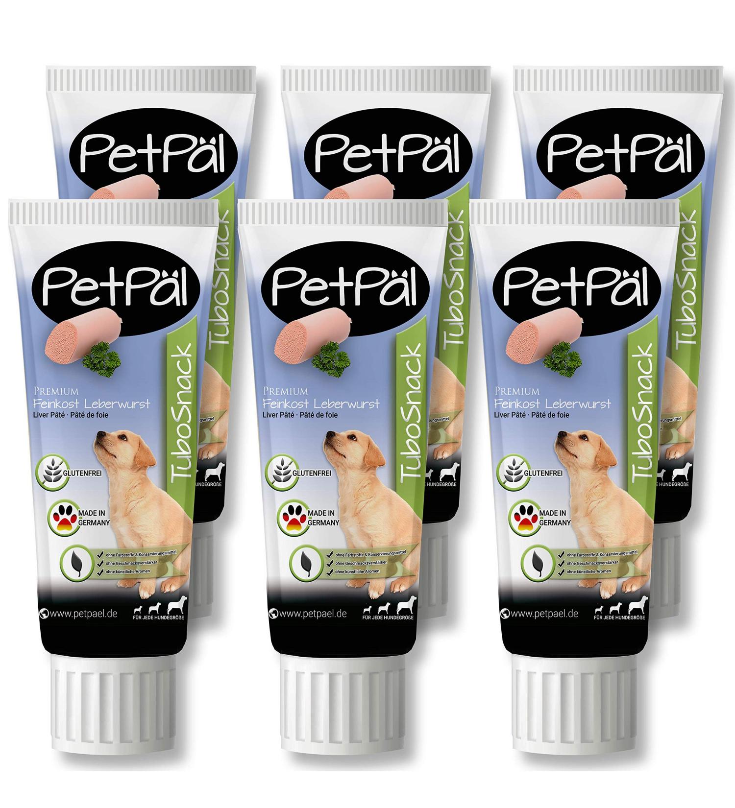 Buy Petp l Grain-Free Dog Liver Sausage Tubosnack - Healthy Natural Treats for Puppies & Dogs - 6x75g Premium Snack Made in Germany - Buy Online on GoSupps.com