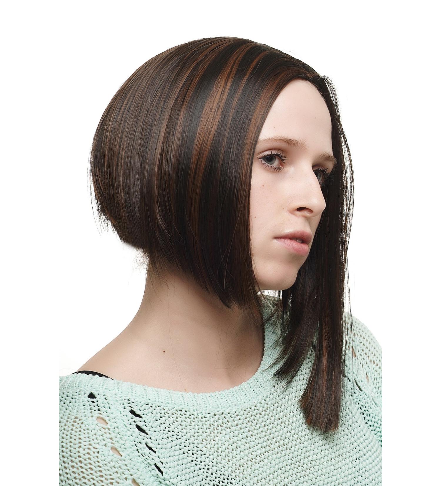 WIG ME UP SA035-2H30 Ladies Wig - Black Red-Brown Streaked Medium Length Straight Hair - International Shipping Available - Buy Online on GoSupps.com