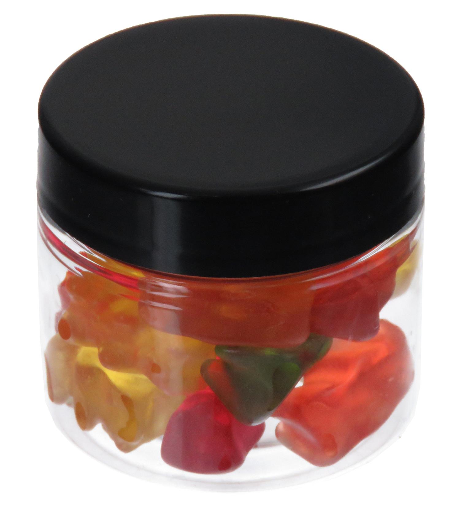 50 ml transparent PET bottle black plastic cap 50 units