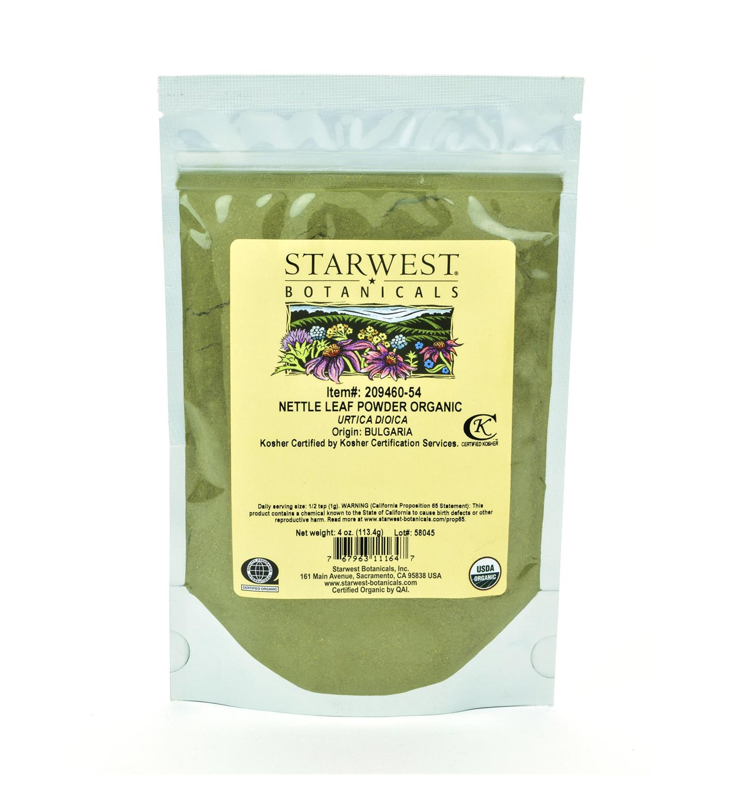 Starwest Botanicals Organic Nettle Leaf Powder, 4 Ounces