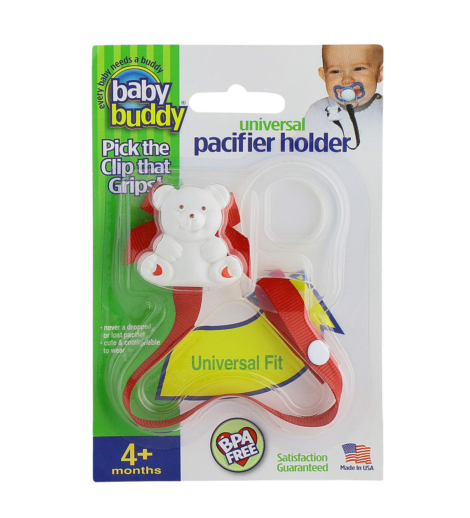 Baby Buddy Universal Pacifier Holder Clip with Silicone Ring - Red (1 Pack) | Pacifier Clip for Babies 4 Months and Up | Baby Must-Have for Boys & Girls - Buy Online on GoSupps.com