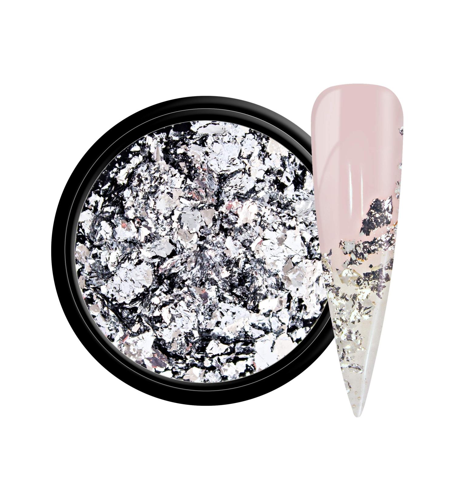 Buy Silver Nail Art Foil Flakes - International Shipping | Premium Quality Nail Supplies - Buy Online on GoSupps.com