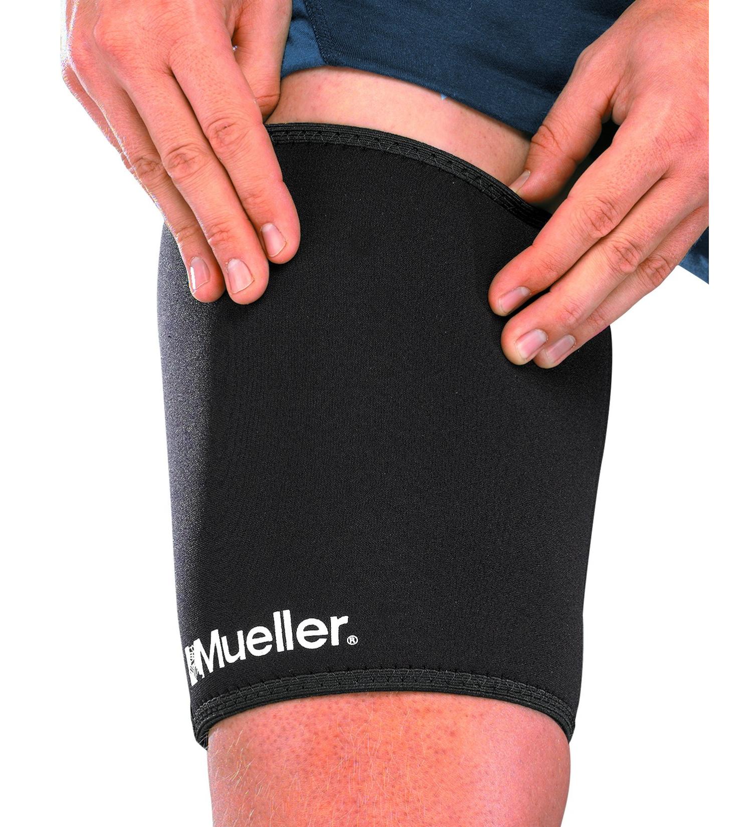 Mueller Neoprene Thigh Sleeve - Black, Large | Sports Medicine - Buy Online on GoSupps.com
