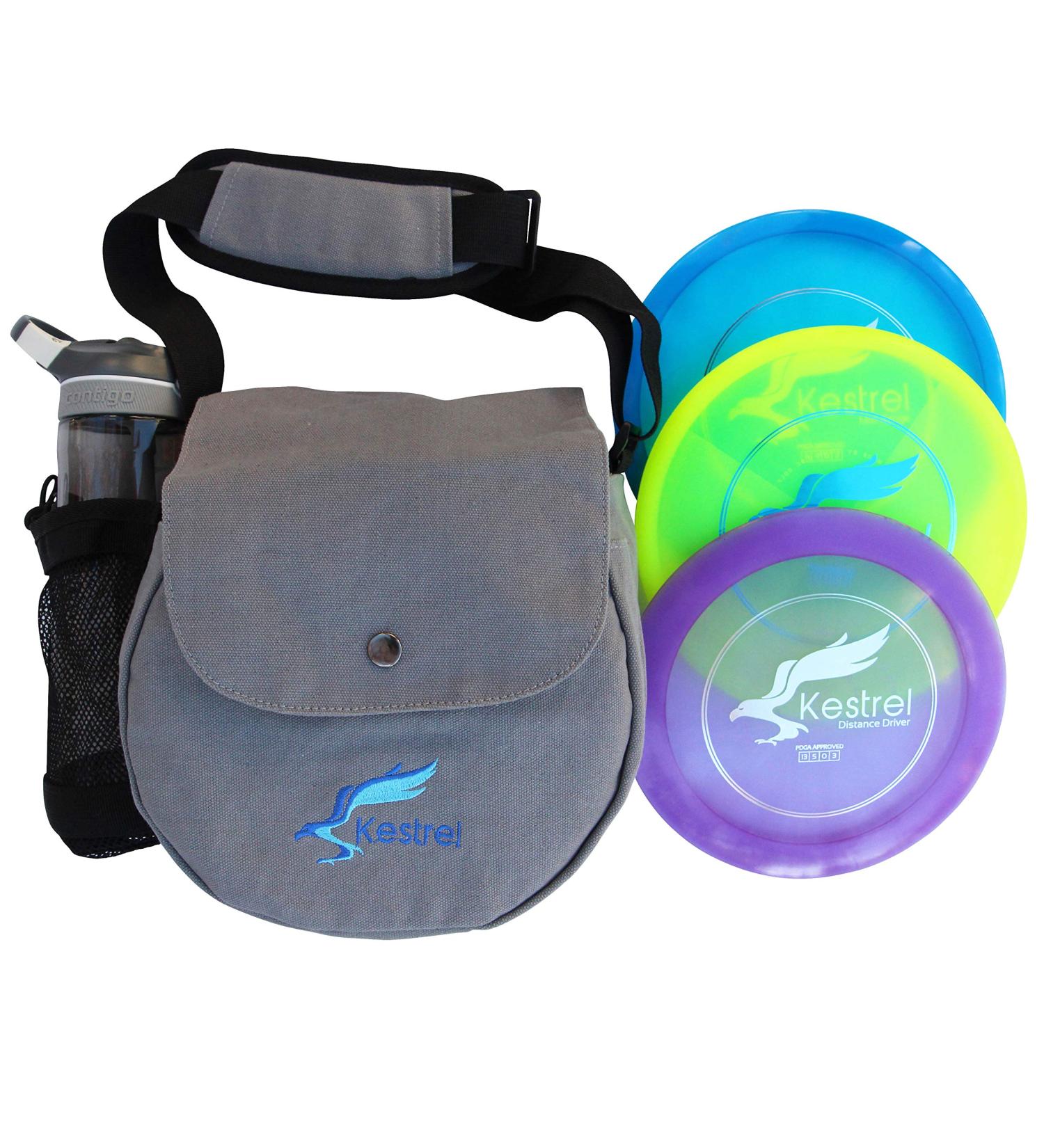 Kestrel Discs Golf Pro Set - 3 Disc Bundle with Small Bag | Distance Driver, Mid-Range, Putter | Gray Disc Golf Set - Buy Online on GoSupps.com