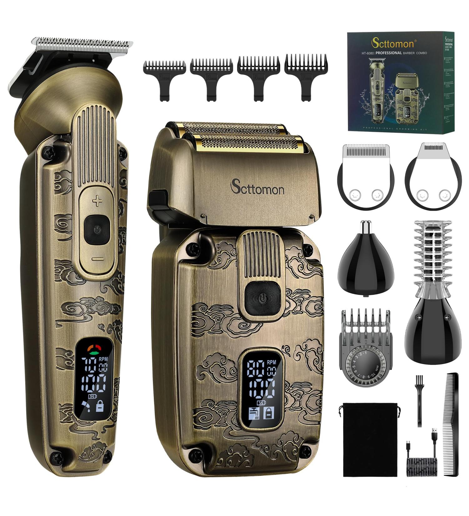 Scttomon Hair clipper set beard and hair clipper Foil Shave for Men Bart Trimmer - Buy Online on GoSupps.com