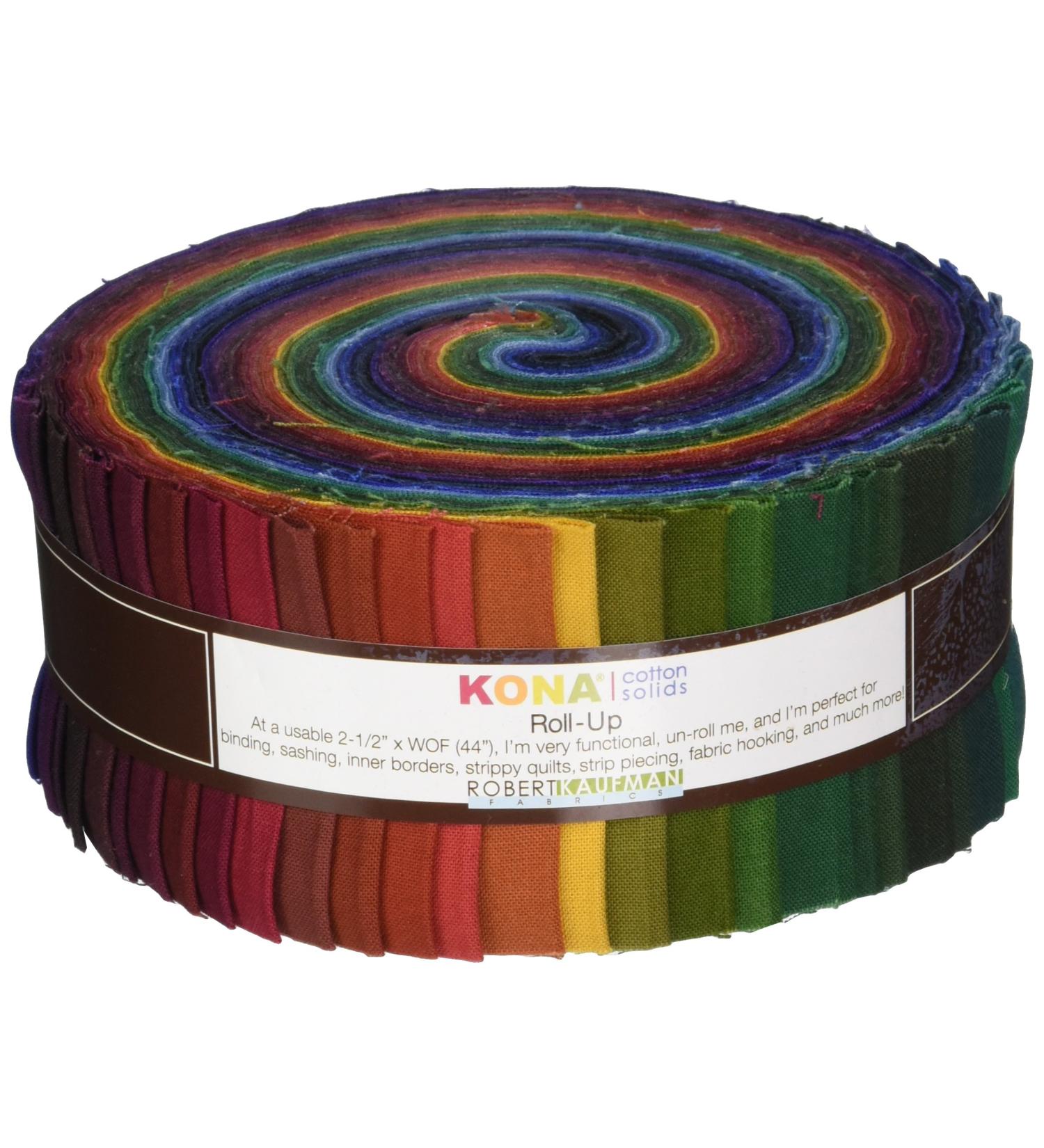 Robert Kaufman Fabrics RU-232-41 Kona Cotton Solids New Dark Roll Up 41 2.5-inch Strips Jelly Roll Assorted Single