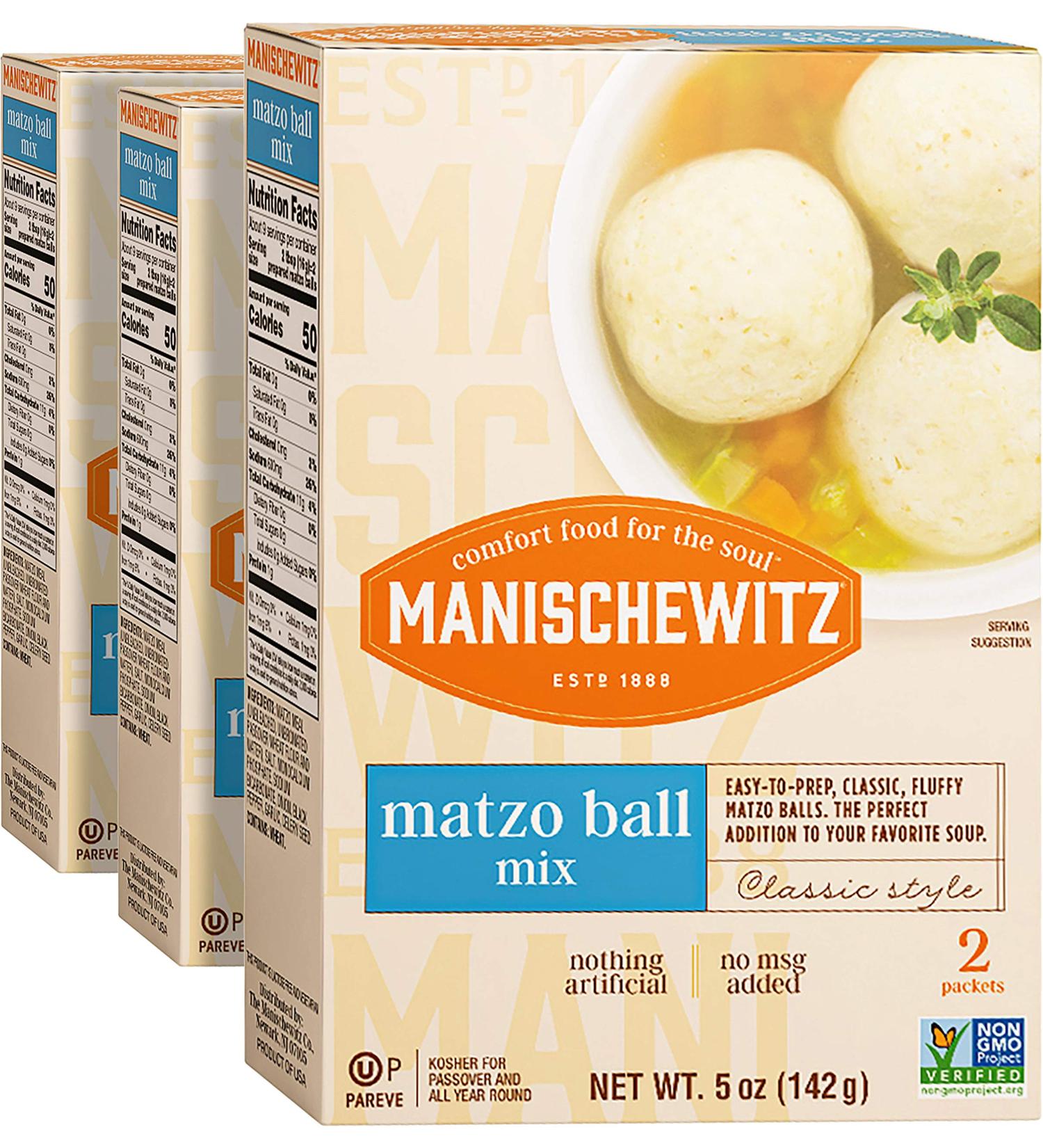 Manischewitz Matzo Ball Mix - 5oz Box (Pack of 3) | Authentic Jewish Cuisine - Buy Online on GoSupps.com