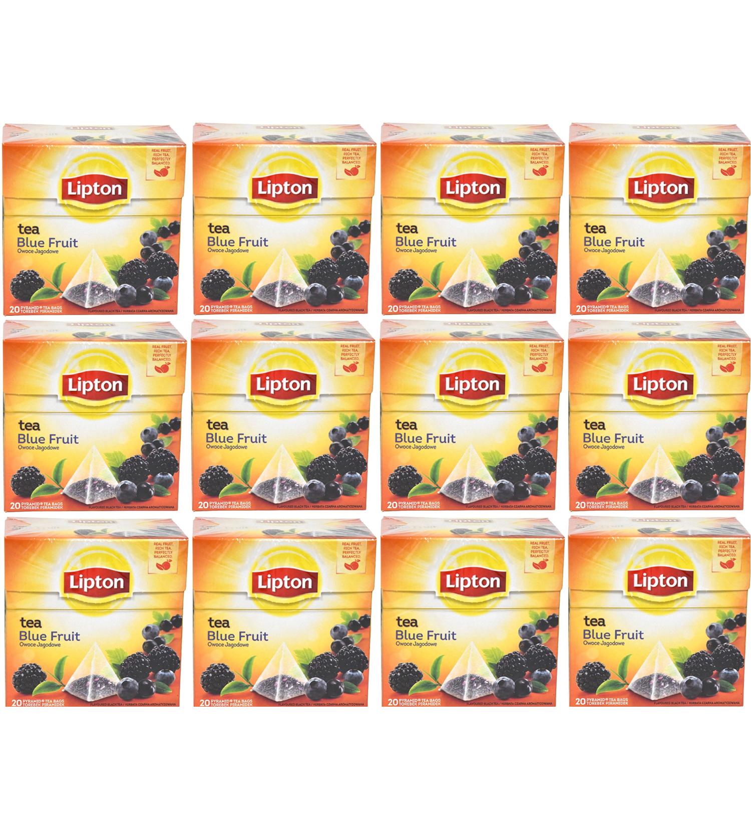 Lipton Pyramids Blue Fruits Tea 20 Bags - 12 Units - Buy Online on GoSupps.com