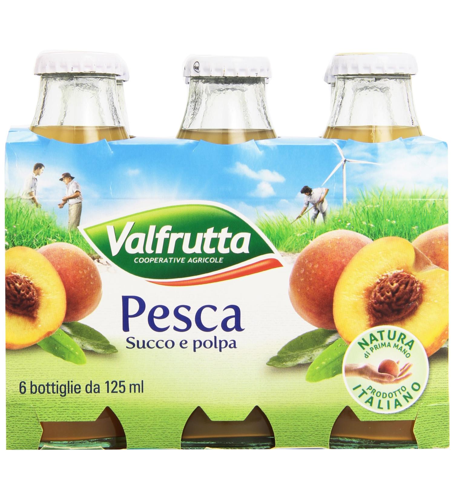 Jus de p che Valfrutta 6 x 125 ml - Buy Online on GoSupps.com