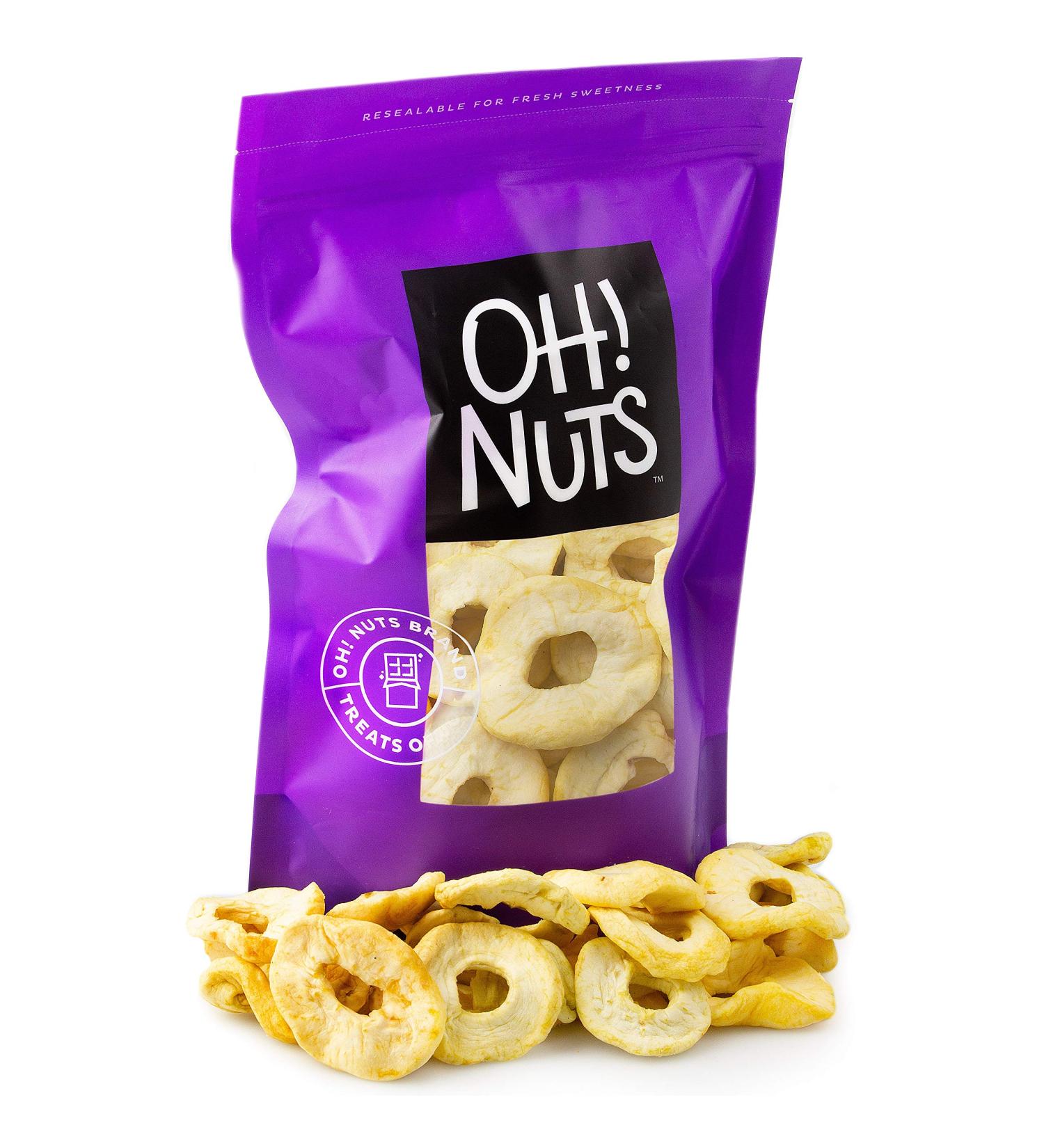Dried Apple Rings - 26oz Bulk | Fresh Dehydrated Fruit for Baking & Snacking | Low Cholesterol, High Fiber, Rich in Vitamin A & C - Oh! Nuts - Buy Online on GoSupps.com