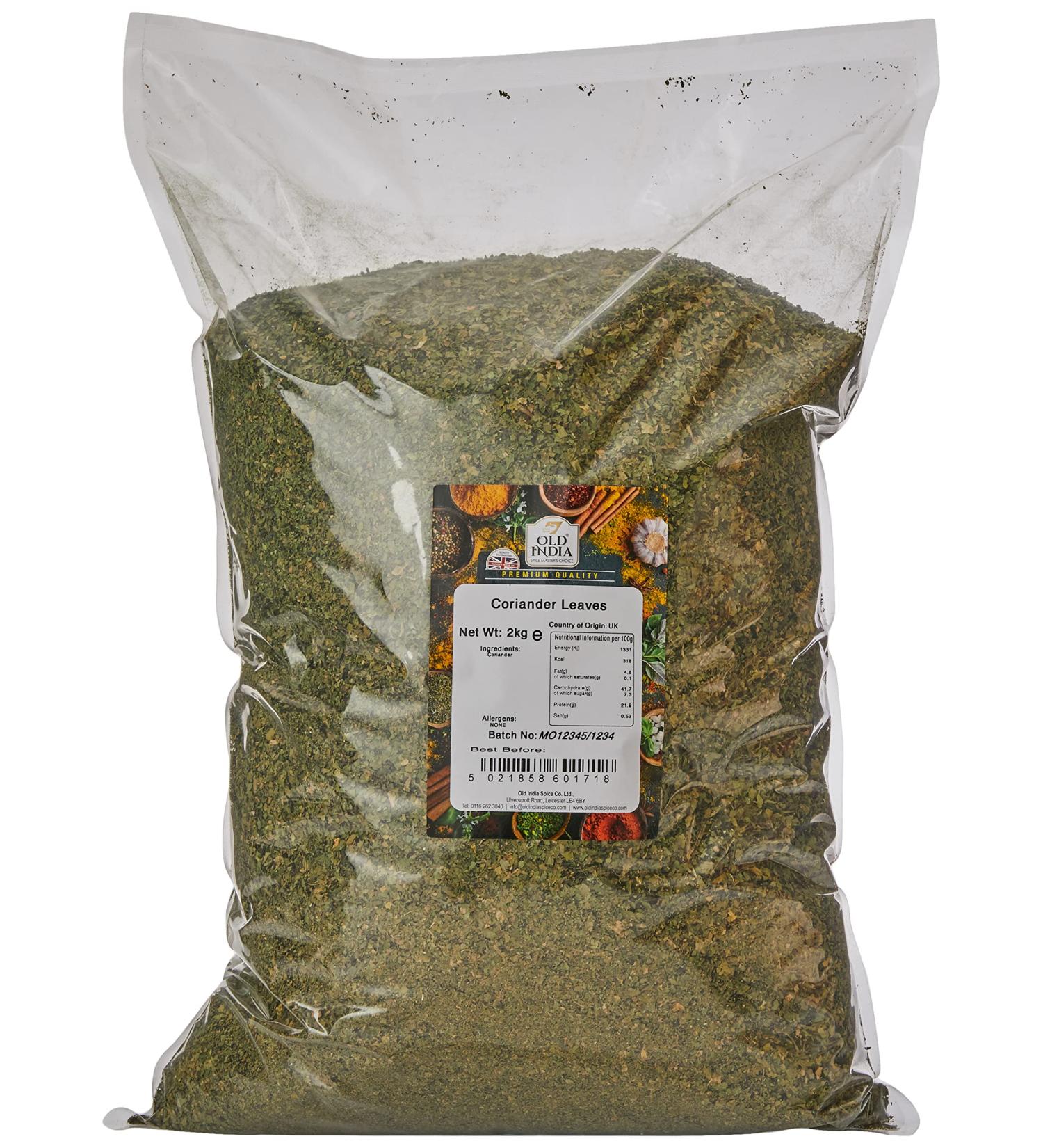 Old India Coriander Leaves 2kg - Quality Dried Coriander Herb - 2 kg Pack - Buy Online on GoSupps.com