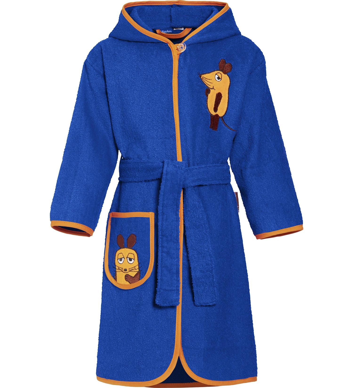 Playshoes Unisex Children's Terry Cloth Bathrobe Dressing Gown 86-92 - Marine The Mouse | International Shipping Available - Buy Online on GoSupps.com