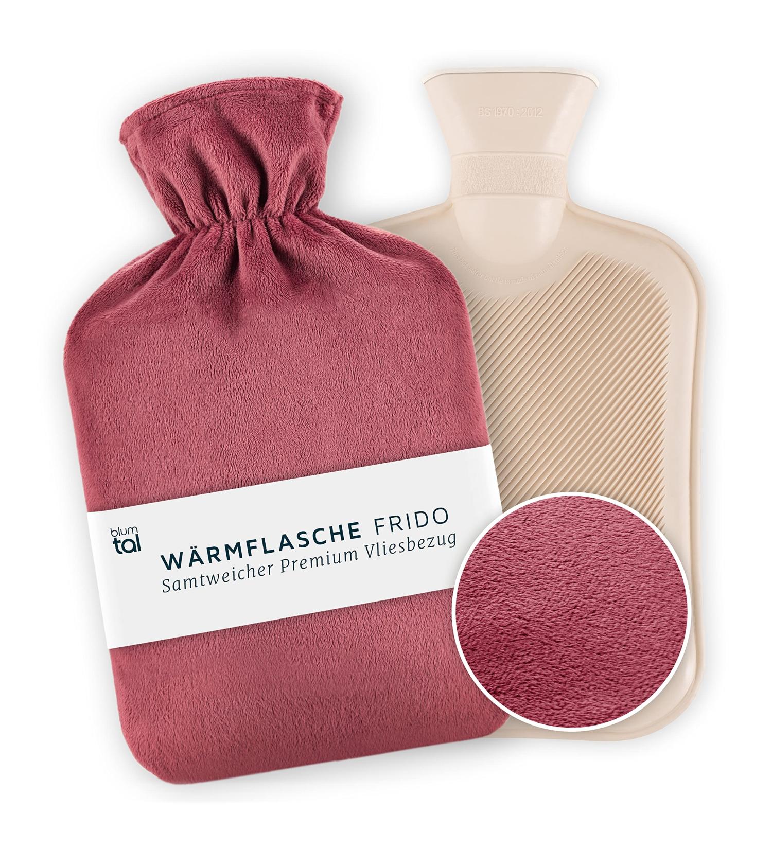 Blum Valley Baby Heat Bottle | 1.5L Washable Fluffy Hot Water Bottle | Soft Fleece & Natural Rubber | Ideal for Children & Babies Red - Buy Online on GoSupps.com