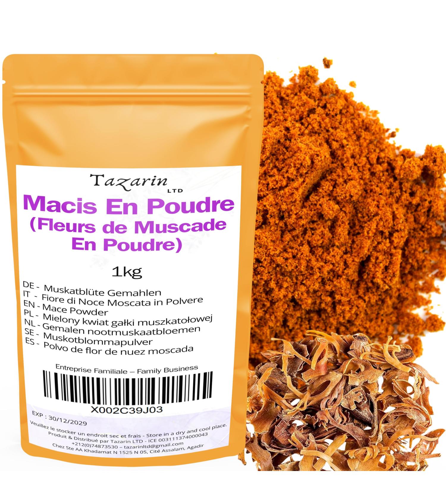 1kg Macis en Poudre - Fleur de Muscade en Poudre - Ar me & Go t Intense - 100% Naturel Pur et Sans Additifs | TazarinLtd