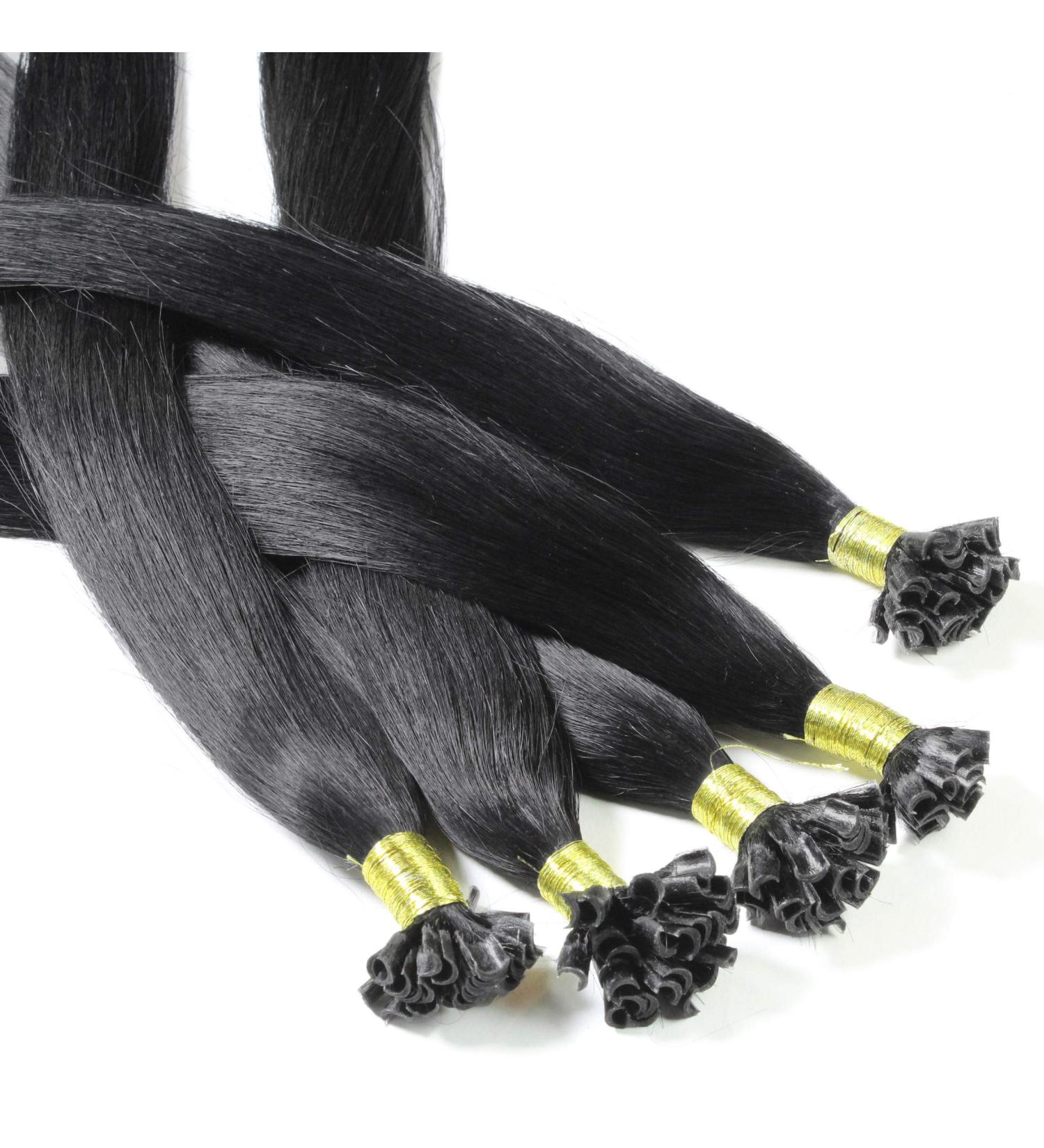 Buy Hair2Heart Real Hair Extensions - 50 Strands 1g 60cm Straight - 2/0 Black - International Shipping Available - Buy Online on GoSupps.com