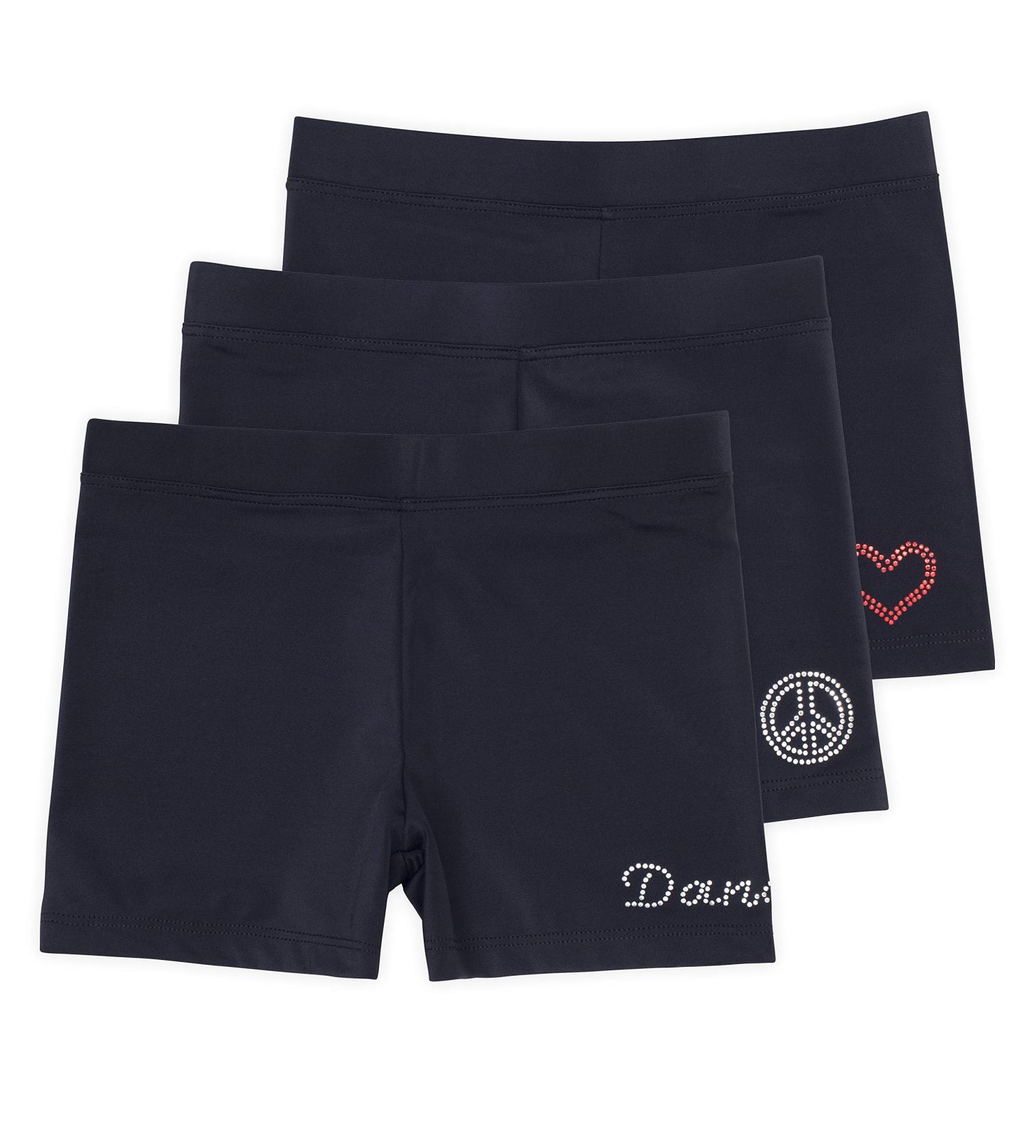 Lucky & Me Ella Girls Dance Shorts 3-Pack | Gymnastics & Dancewear | Multicolor | Size 7-8 Years | Black - Buy Online on GoSupps.com