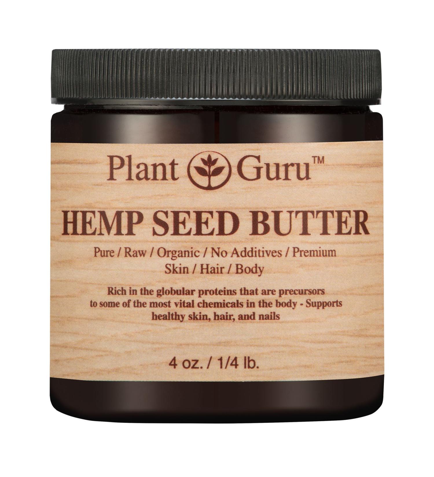 Hemp Seed Butter 4 oz. 100% Pure Raw Fresh Natural Cold Pressed. Skin Body and Hair Moisturizer  DIY Creams  Balms  Lotions  Soaps. 4 Ounce